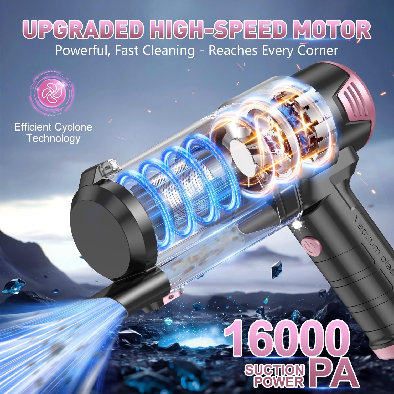 Thumbnail 1 de KMM Handheld Car Vacuum Cleaner with 16,000Pa Suction and 120W Power