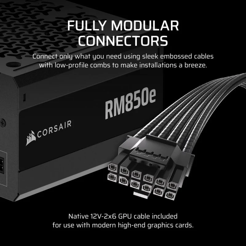 Detalle 2 de Corsair RM850e 850W ATX 3.1 modular ⚡