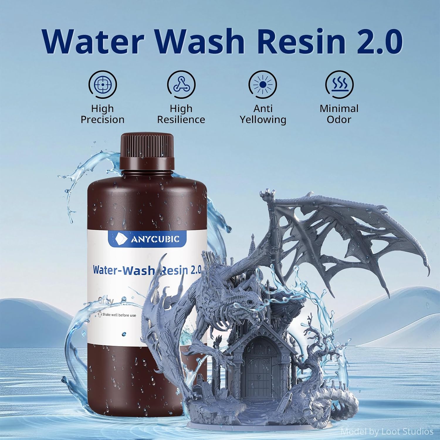 Detalle 2 de ANYCUBIC Water Washable Resin 1kg
