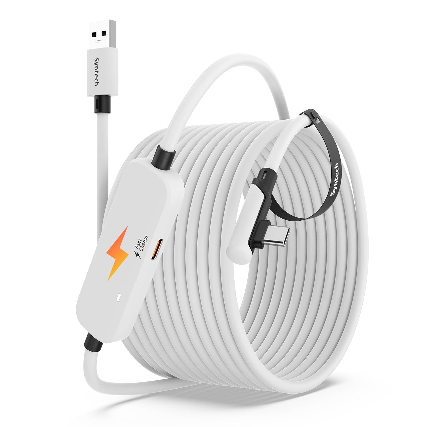 Detalle de Syntech Link-Kabel mit Ladefunktion (6 m) für Meta Quest 3/3S/2 – USB 3.0 A auf C, für PC/SteamVR