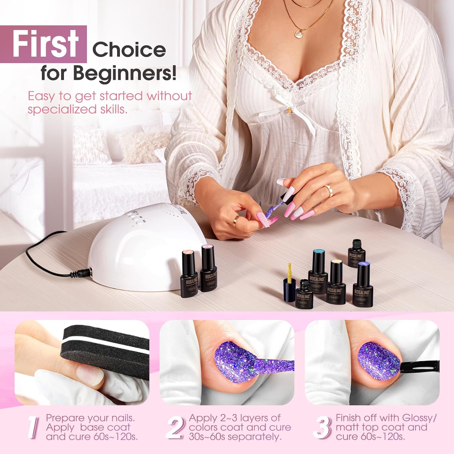 Thumbnail 6 de ROSALIND Glitter Gel Polish 12-Piece Set