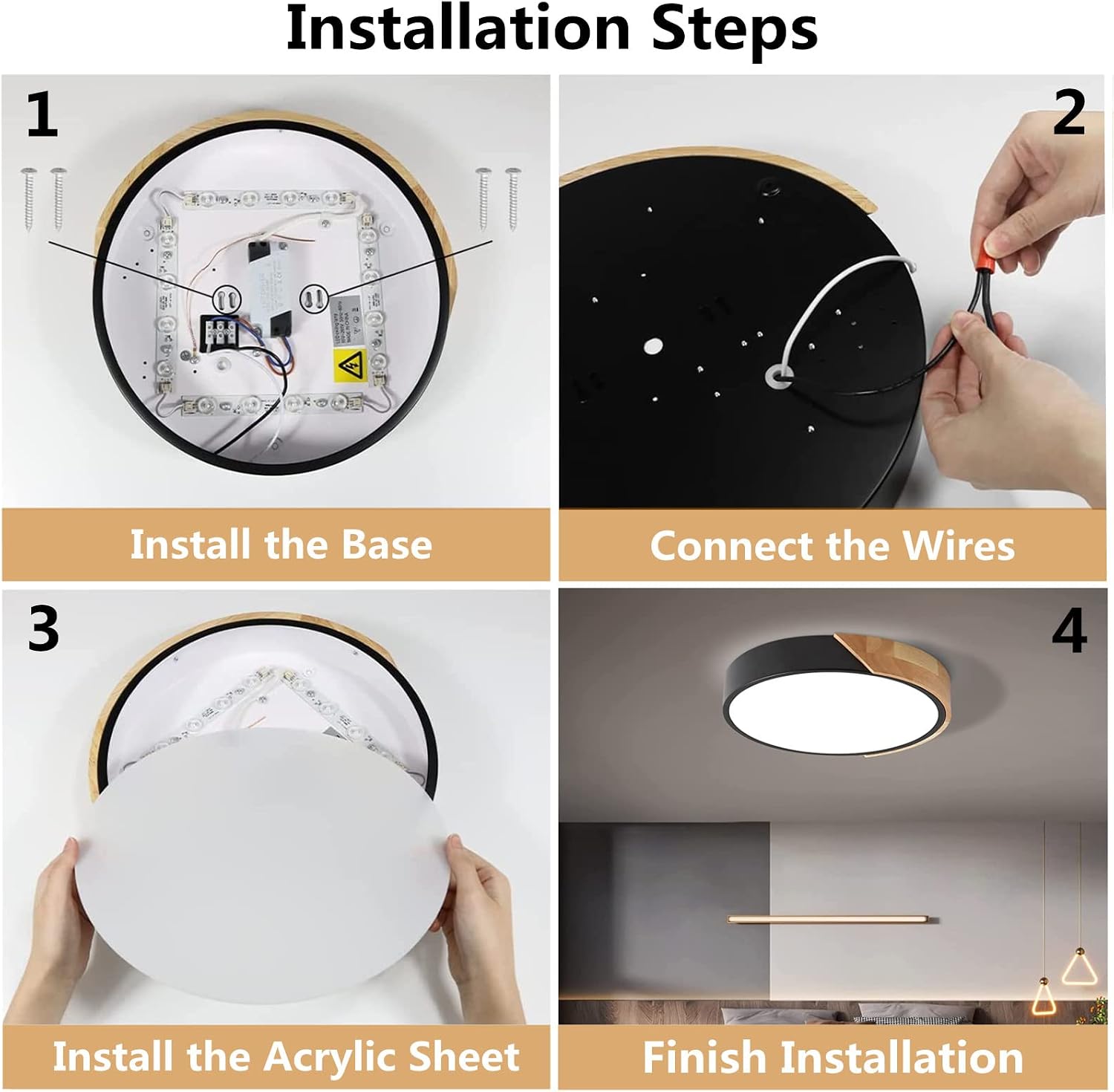 Thumbnail 6 de NAANN efb0abed-f7cd-4d6f-a0e6-74ddf465203c Black Flush-Mount LED Ceiling Light