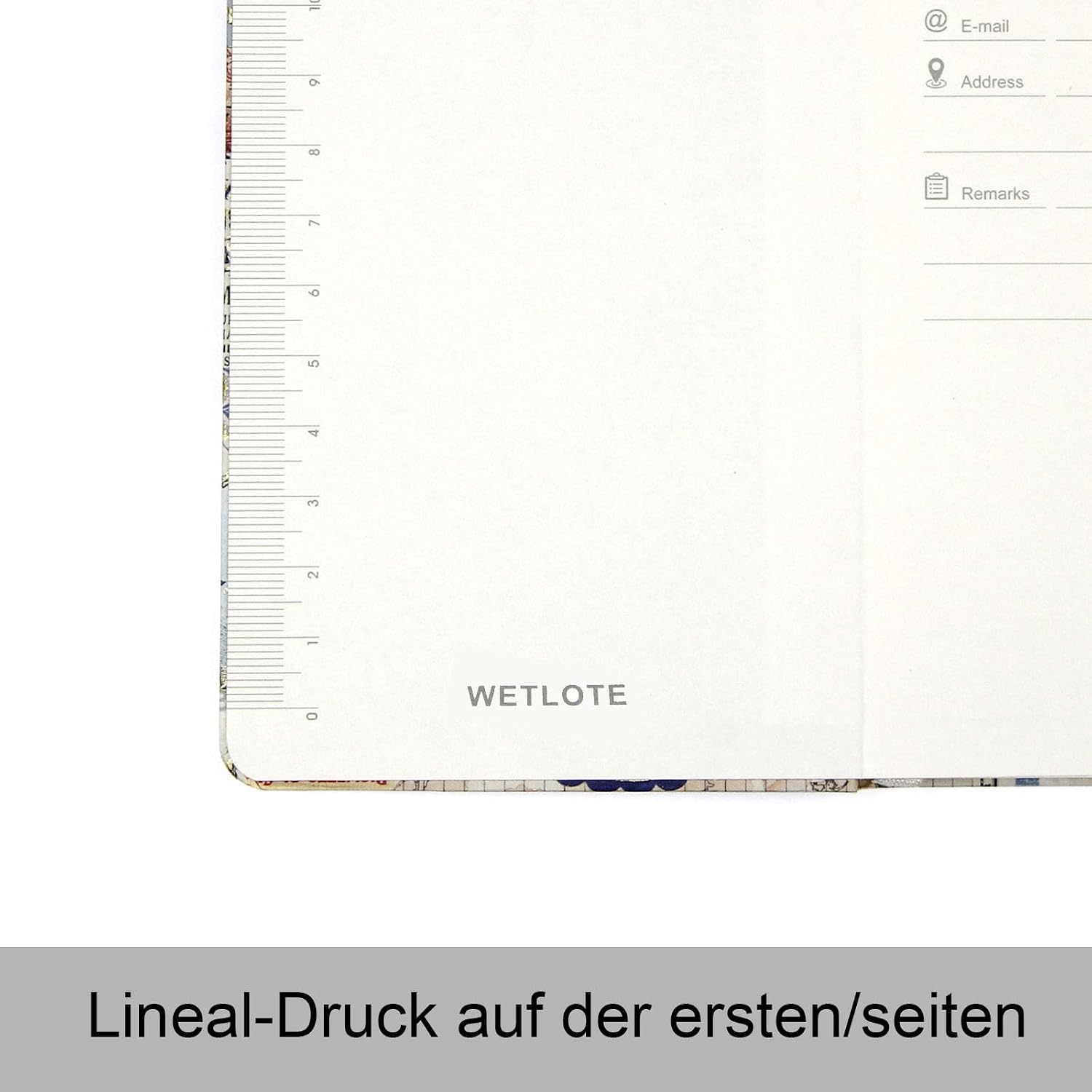 Detalle 2 de WETLOTE A6 Notizbuch Liniert – 2er-Set Florentin & Provence, Hardcover, 74 Blätter je Buch, Goldsprühkante, Italienisches Blumenpapier