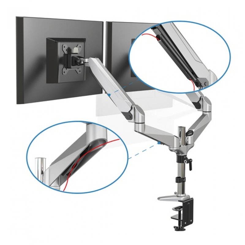 Thumbnail 1 de Digitus Soporte Monitor Doble 15"–27" con VESA 100x100 y resorte de gas