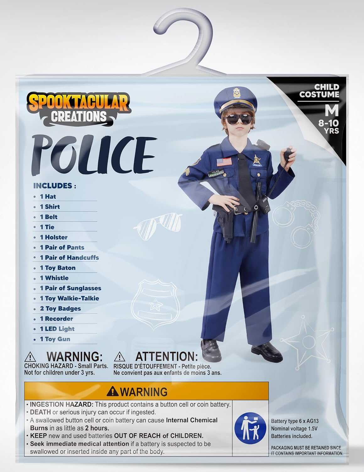 Thumbnail 6 de Spooktacular Creations 14PCS Kids’ Police Costume, 100% Polyester