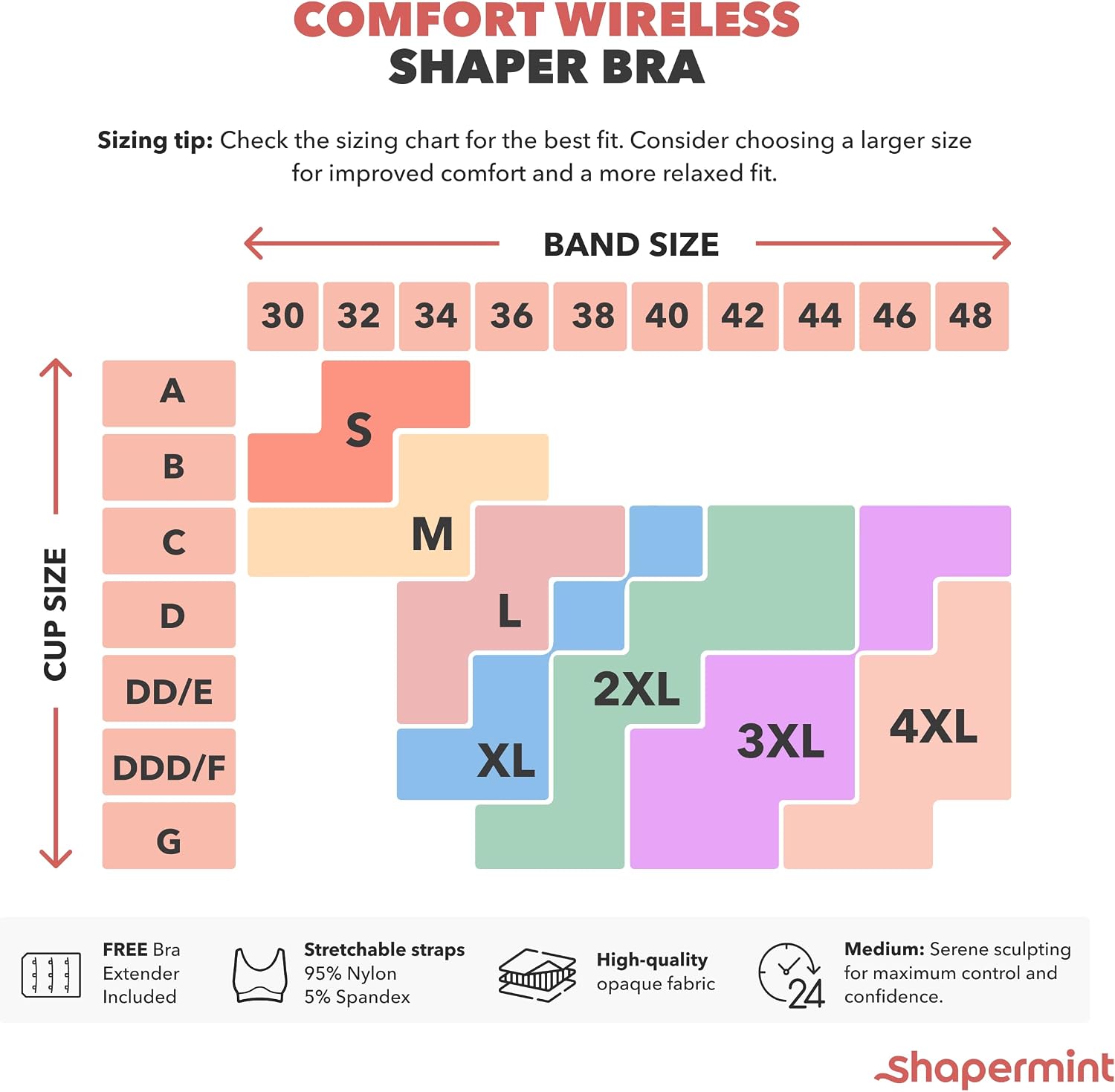 Detalle de SHAPERMINT Wireless Compression Bra for Women