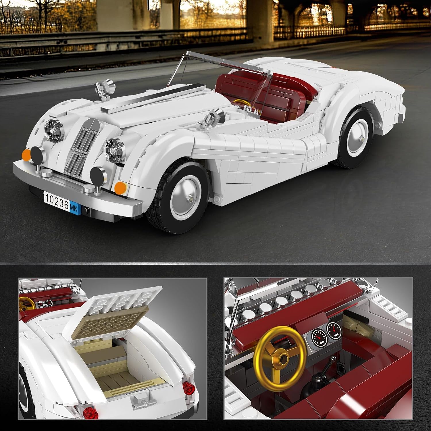 Thumbnail 3 de Mould King 10236 bouwpakket sportwagen, 1.302 onderdelen, statisch klassiek model