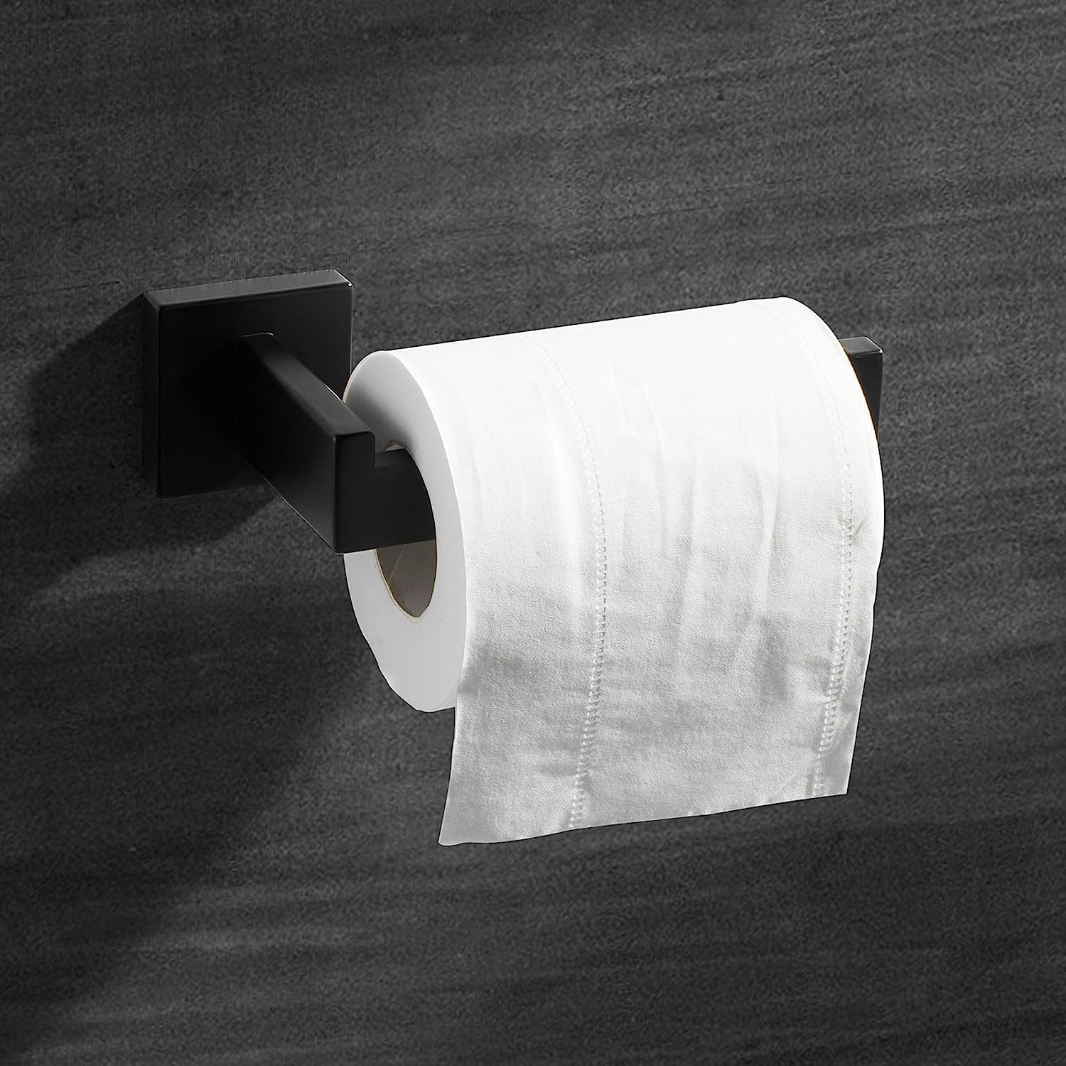 Detalle de HITSLAM Matte Black Wall Mounted Toilet Roll Holder in Premium 304 Stainless Steel