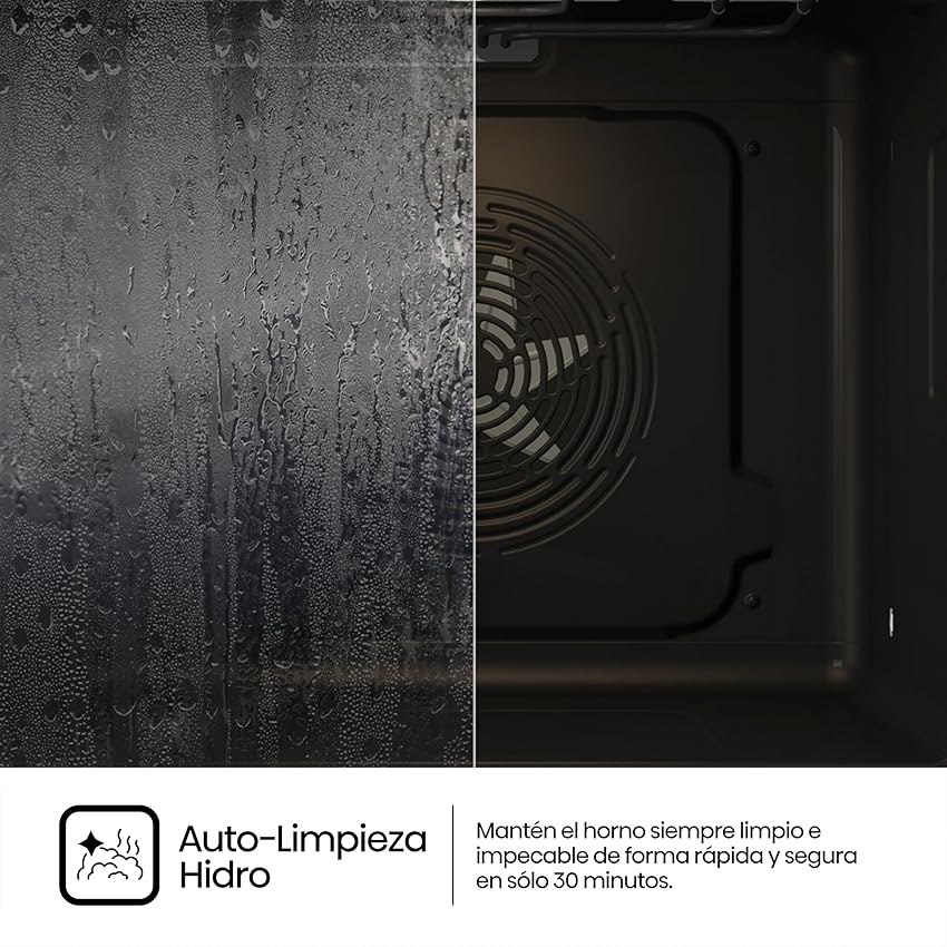 Detalle 2 de Hisense BI62216AXE2 horno hidrolítico 77L con guía telescópica