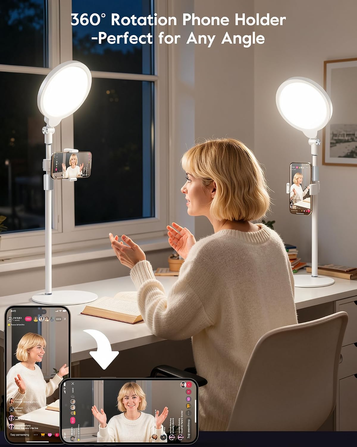 Thumbnail 4 de Yarrashop F626 7-Inch Desk Ring Light, 30 Modes, USB-Powered