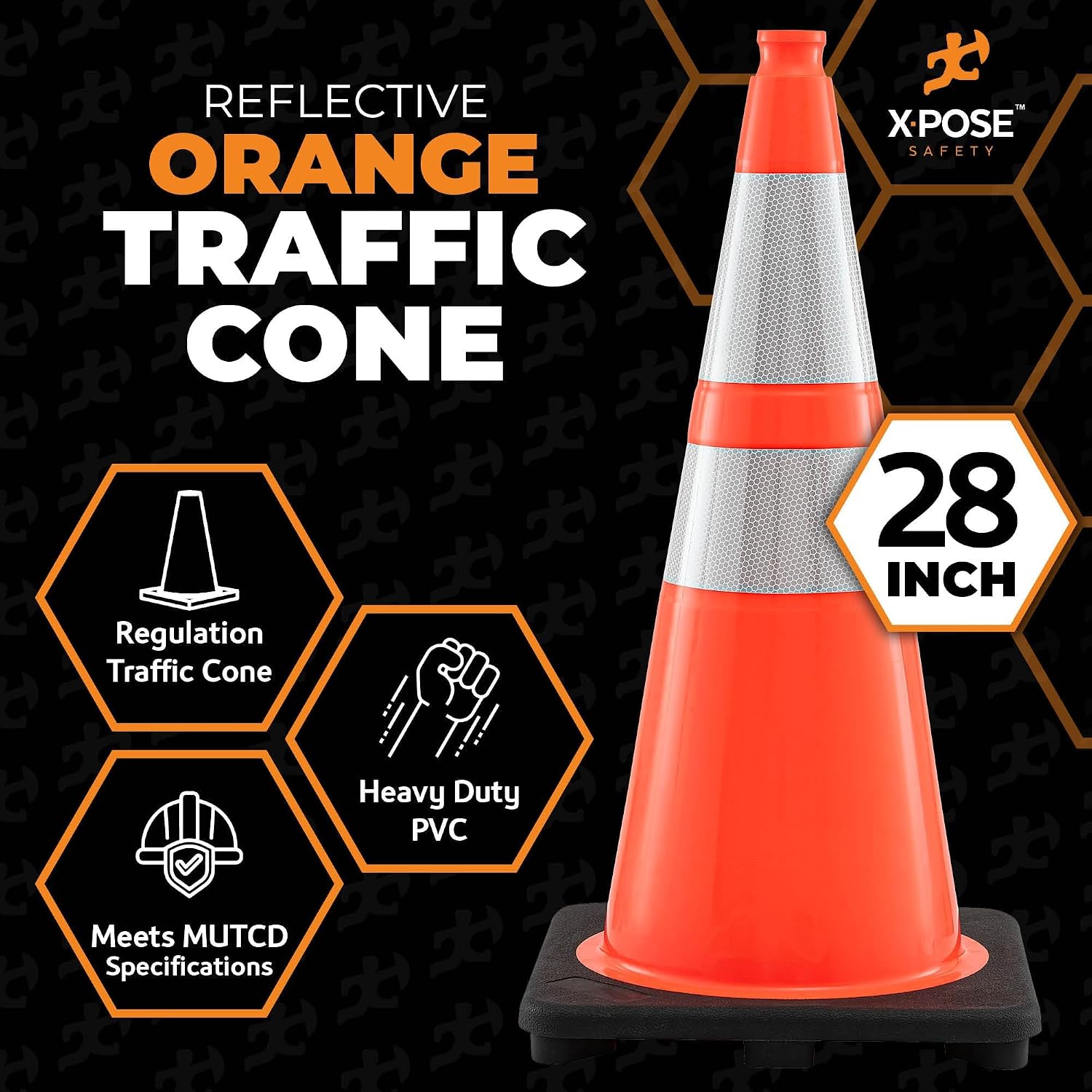 Detalle 2 de Xpose Safety Traffic Cones, 28 Inch