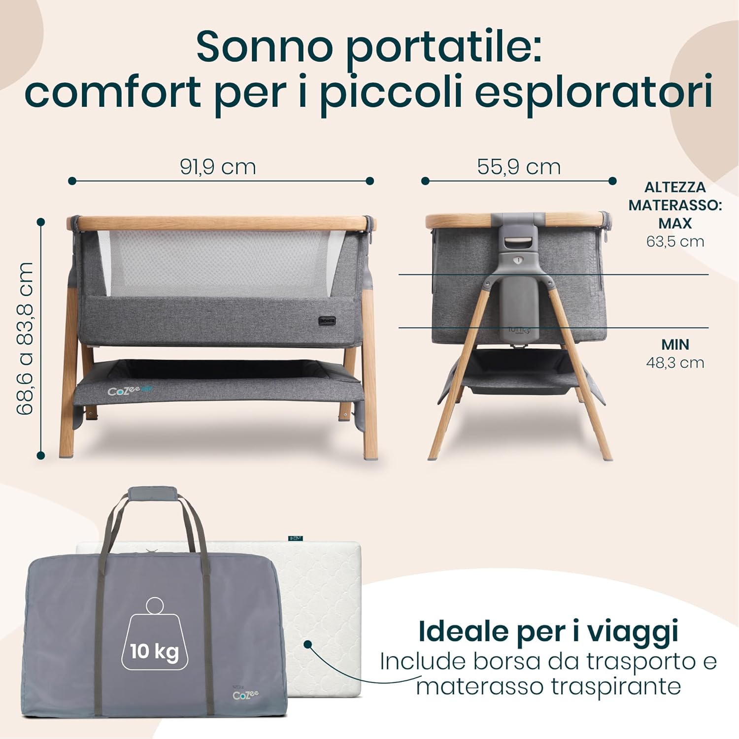 Thumbnail 5 de CoZee Air Culla Neonato 6 altezze