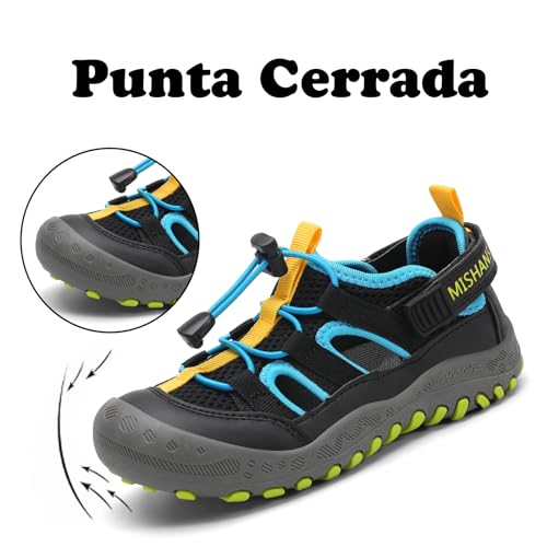 Thumbnail 2 de Mishansha Sandalias Cerradas Trekking para Niños – Antideslizantes, Negro, 27 EU