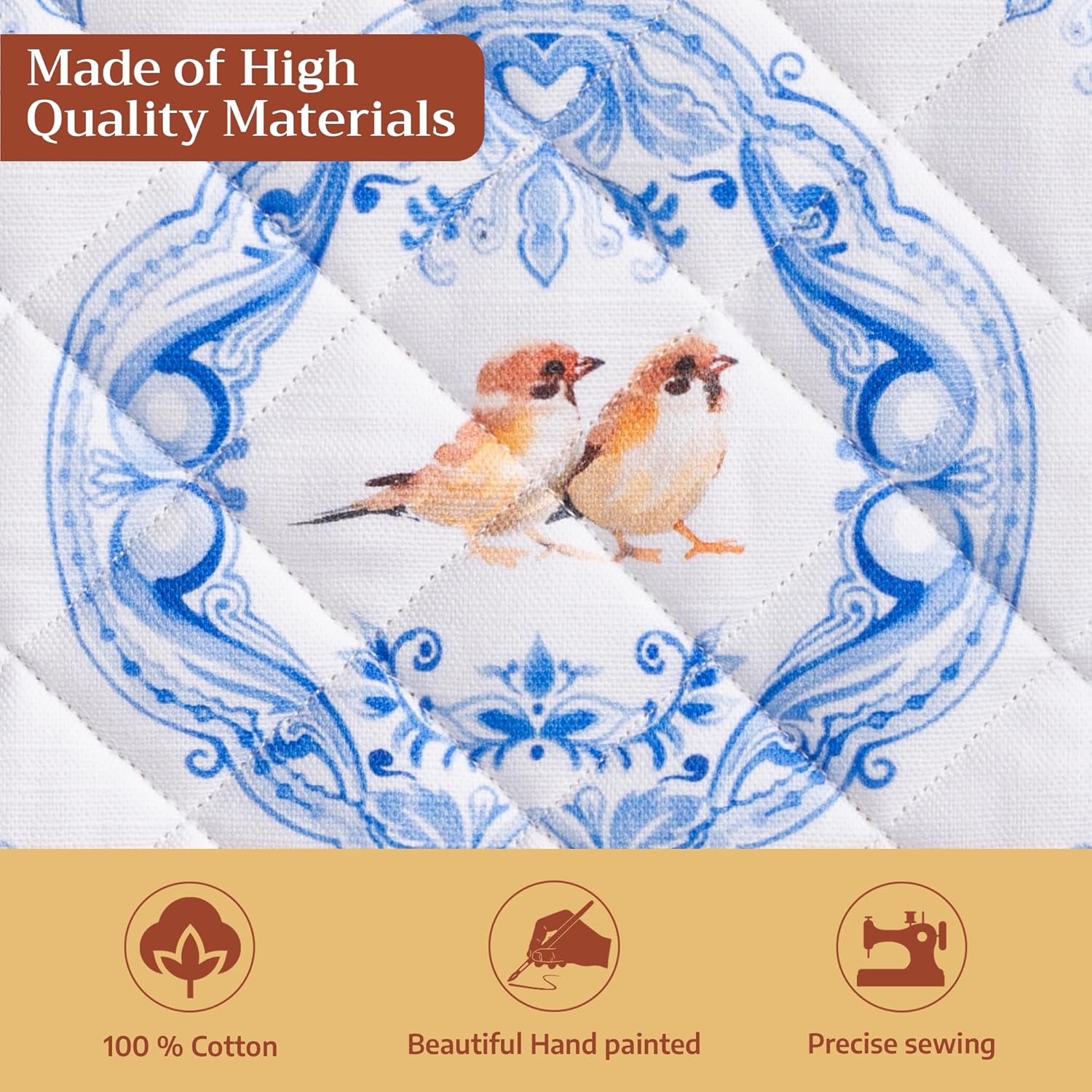 Detalle de Maison d'Hermine Topflappen-Set (2er-Pack) aus 100% Baumwolle, hitzebeständig, 20 x 20 cm