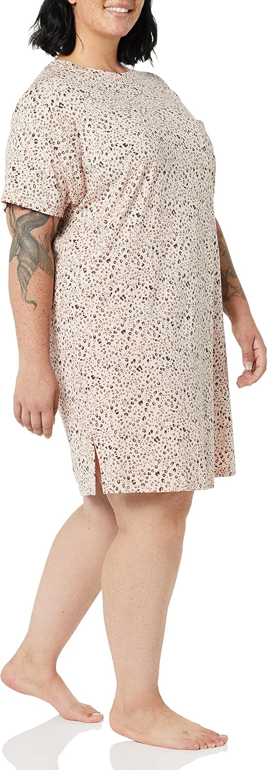 Detalle de Amazon Essentials Damen-Nachthemd aus Jersey-Strick mit rundem Ausschnitt