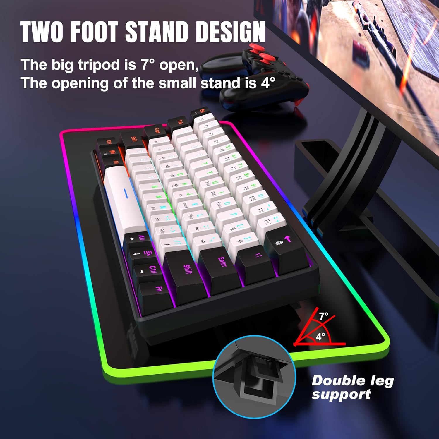 Thumbnail 5 de Snpurdiri 60% mechanische Gaming-Tastatur 61 Anti-Ghosting Tasten ⌨