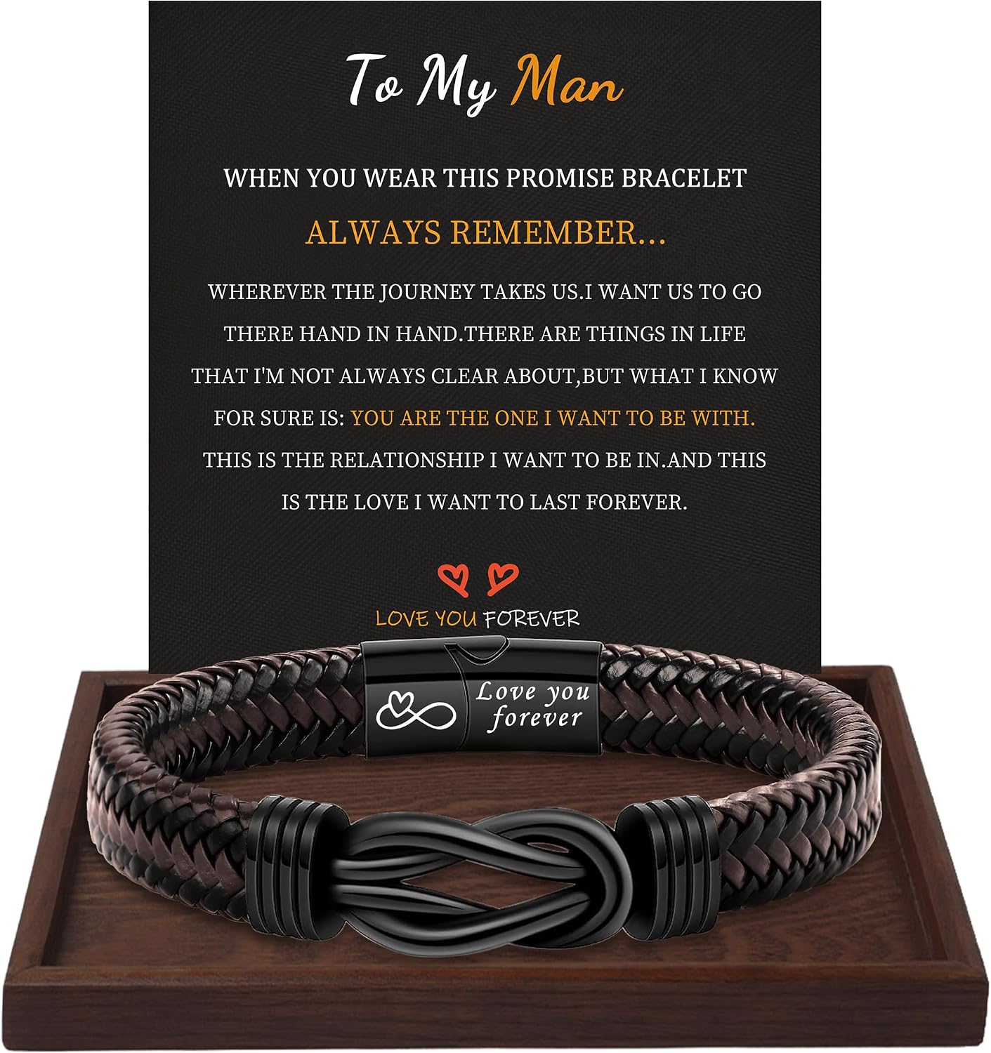 Detalle de Leather Morse Code Bracelet 8.5 in