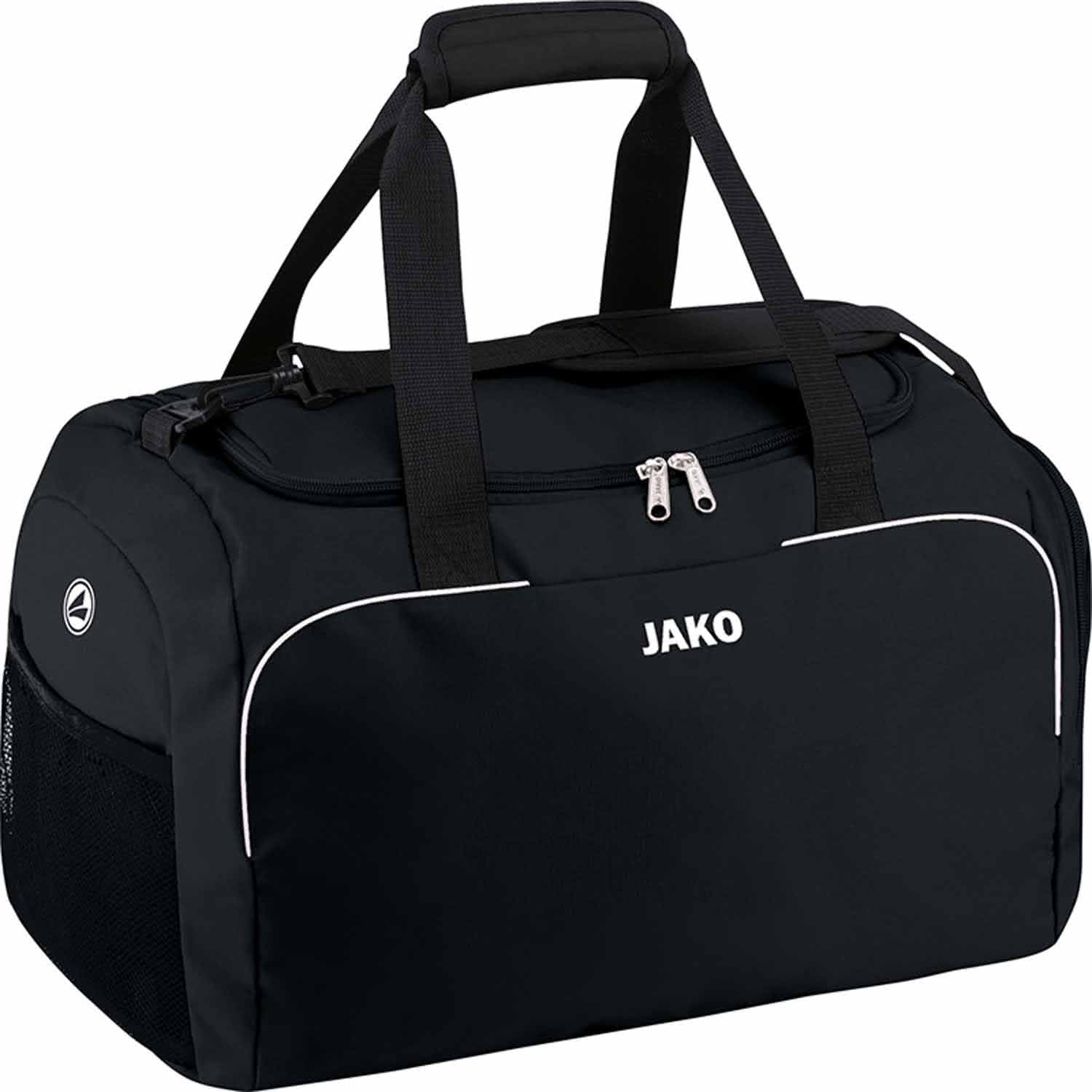 Detalle 2 de JAKO Classico – czarna torba sportowa 38 × 21 × 28 cm z regulowanym paskiem