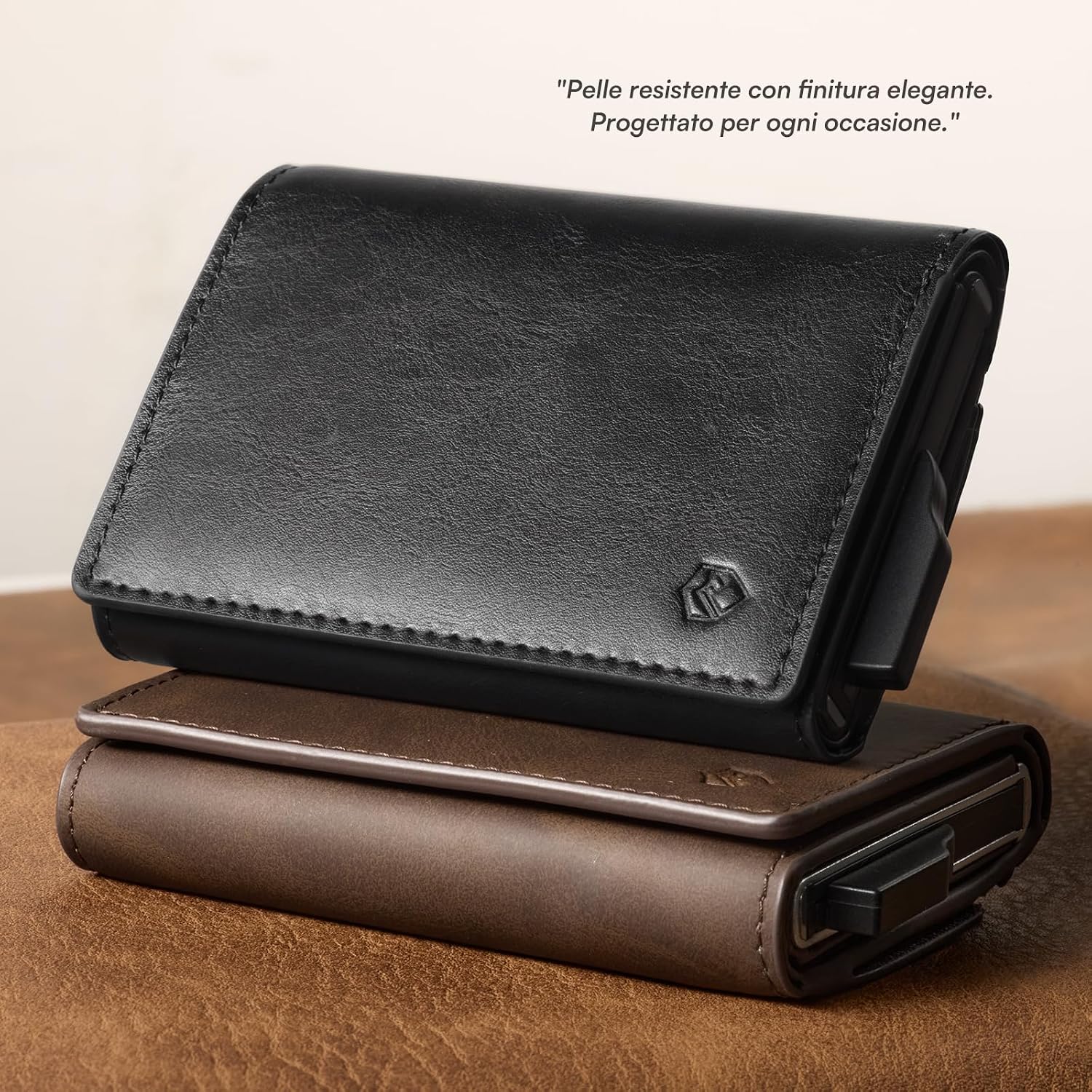 Detalle 2 de YESIIW Portafoglio Uomo Slim: Portafoglio Sottile con Porta Carte Pop-Up RFID