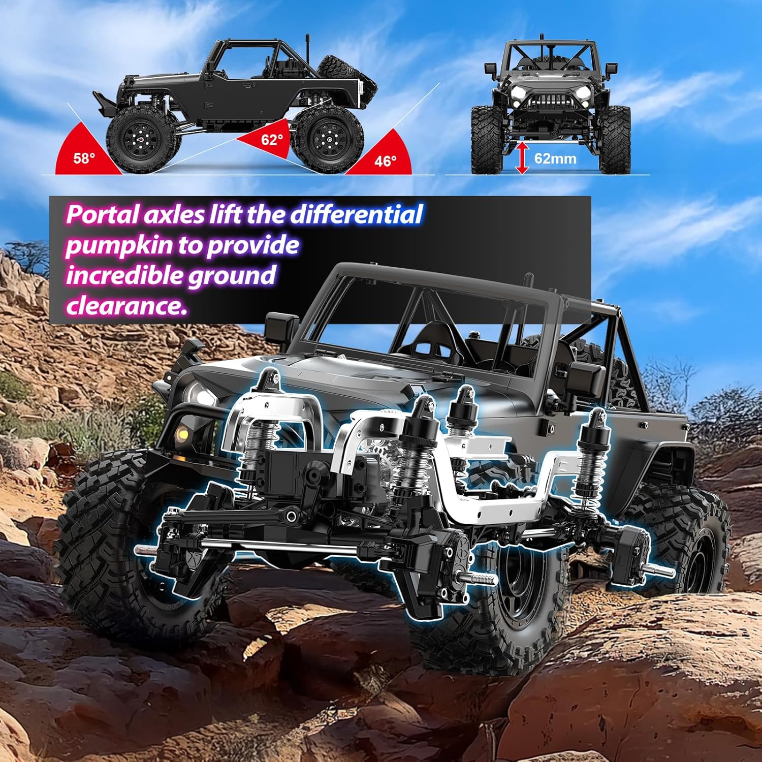 Detalle 2 de HYPER GO H12Y 1/12 Brushless RC Rock Crawler