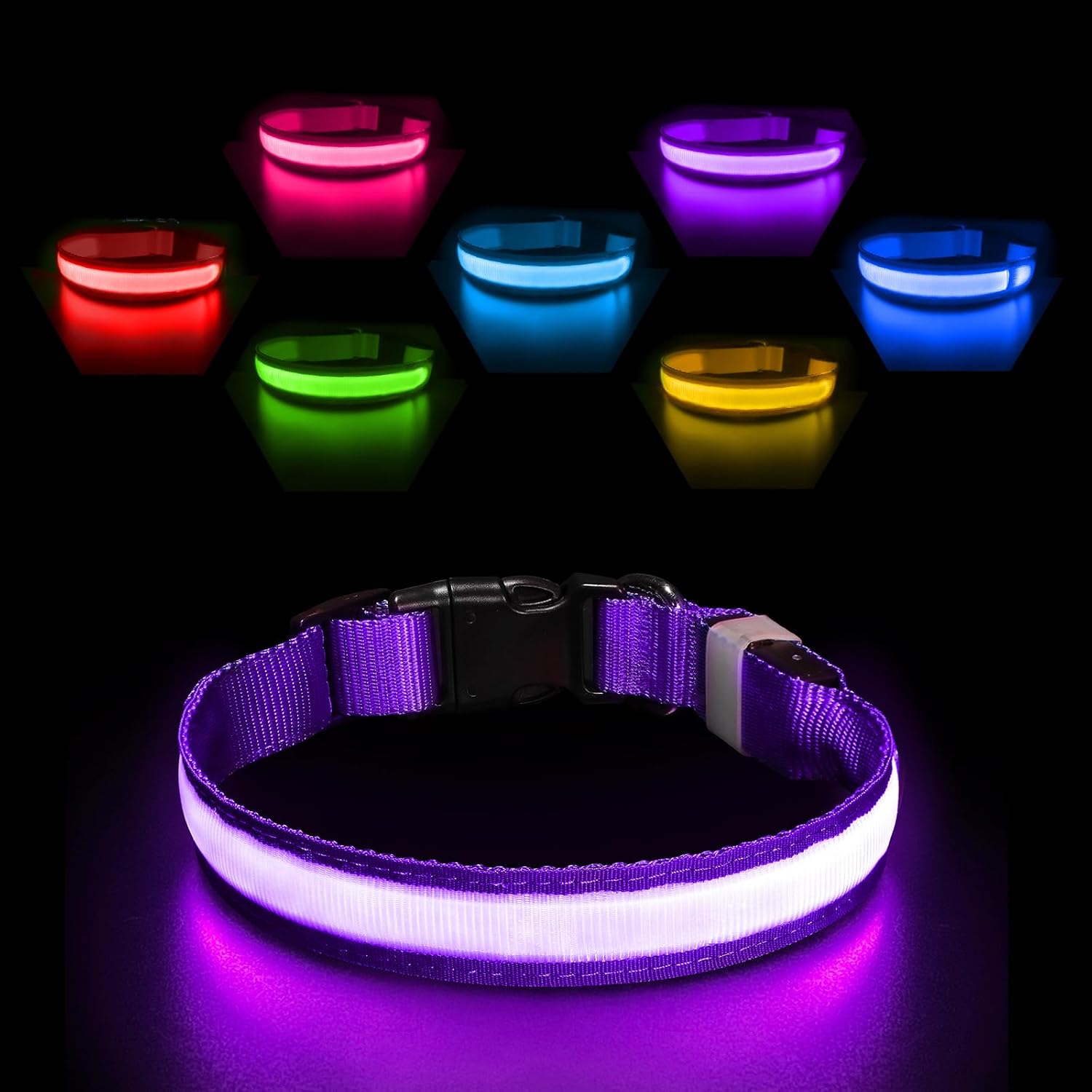 Detalle de Leuchthalsband Hund mit LED 7 Farben