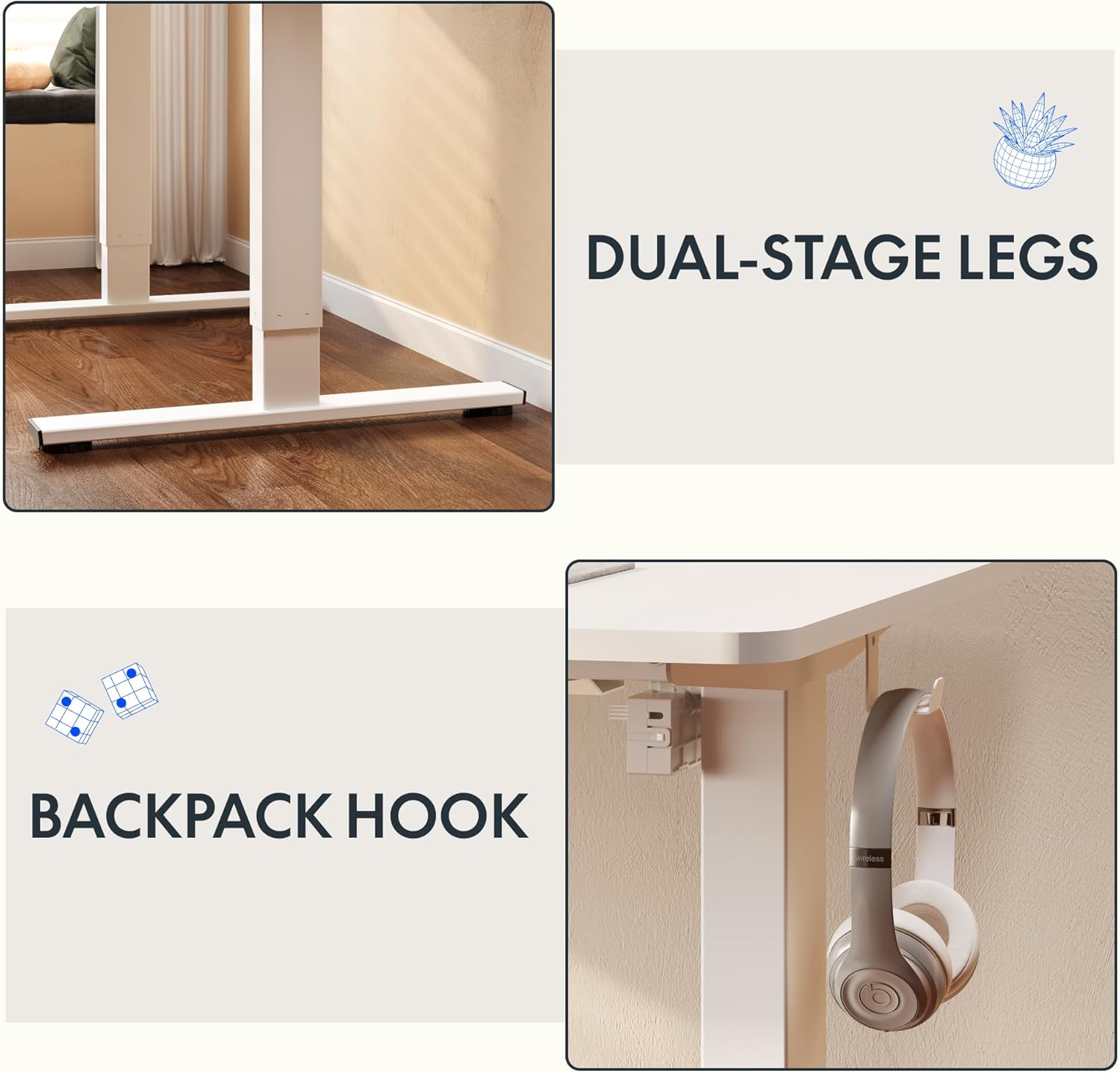Thumbnail 5 de FLEXISPOT EN1 2-Stage Sit-Stand Desk Frame
