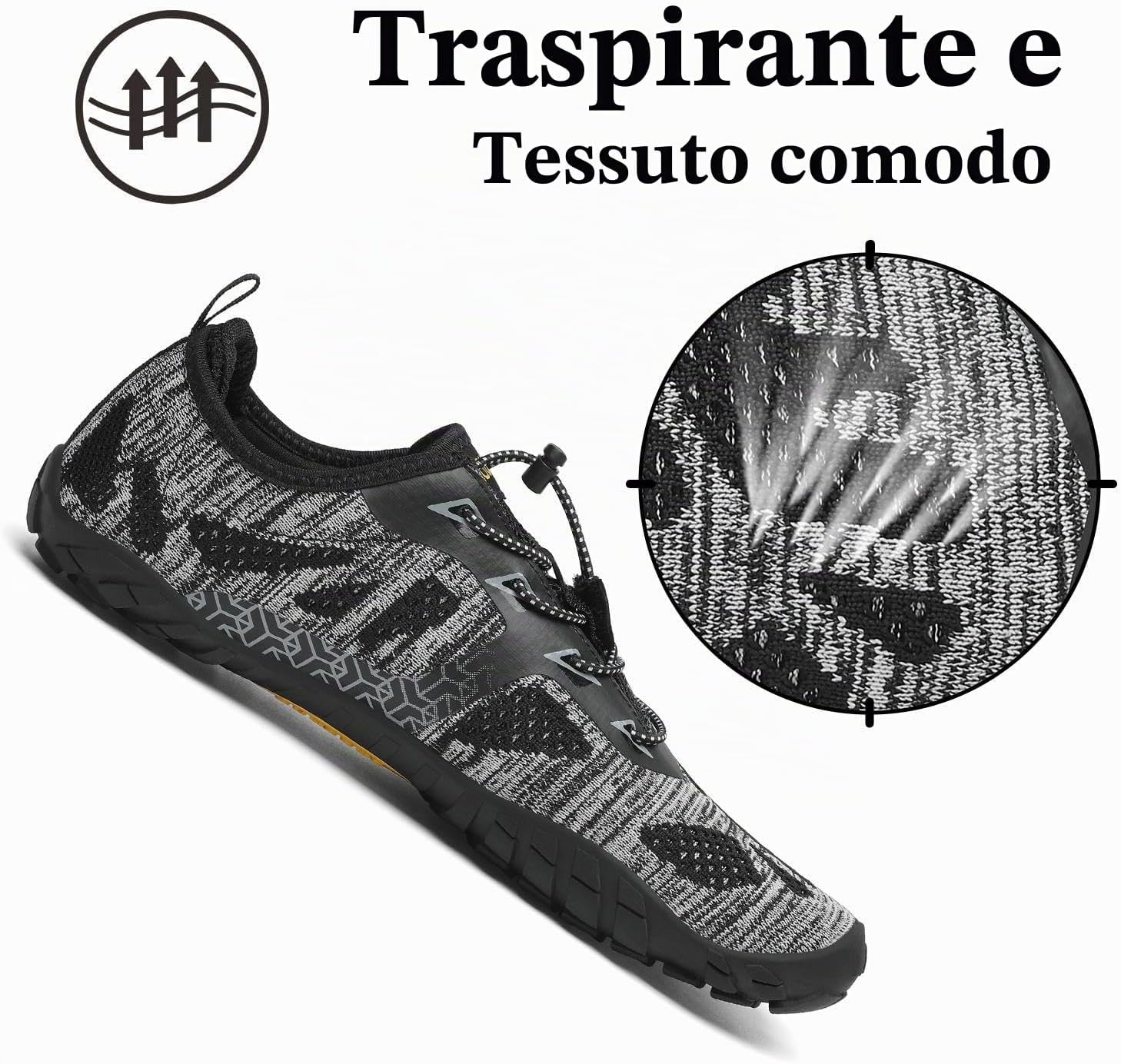 Detalle 2 de SAGUARO Scarpe Barefoot Minimaliste Uomo/Donna – leggerezza, traspirabilità e zero drop per trail e uso quotidiano