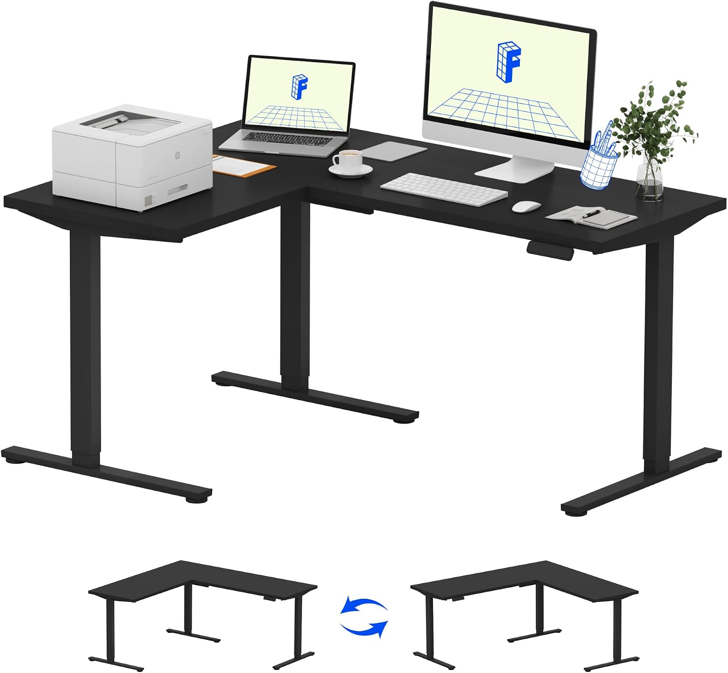 Detalle de FLEXISPOT L-Shaped Standing Desk 63 x 48