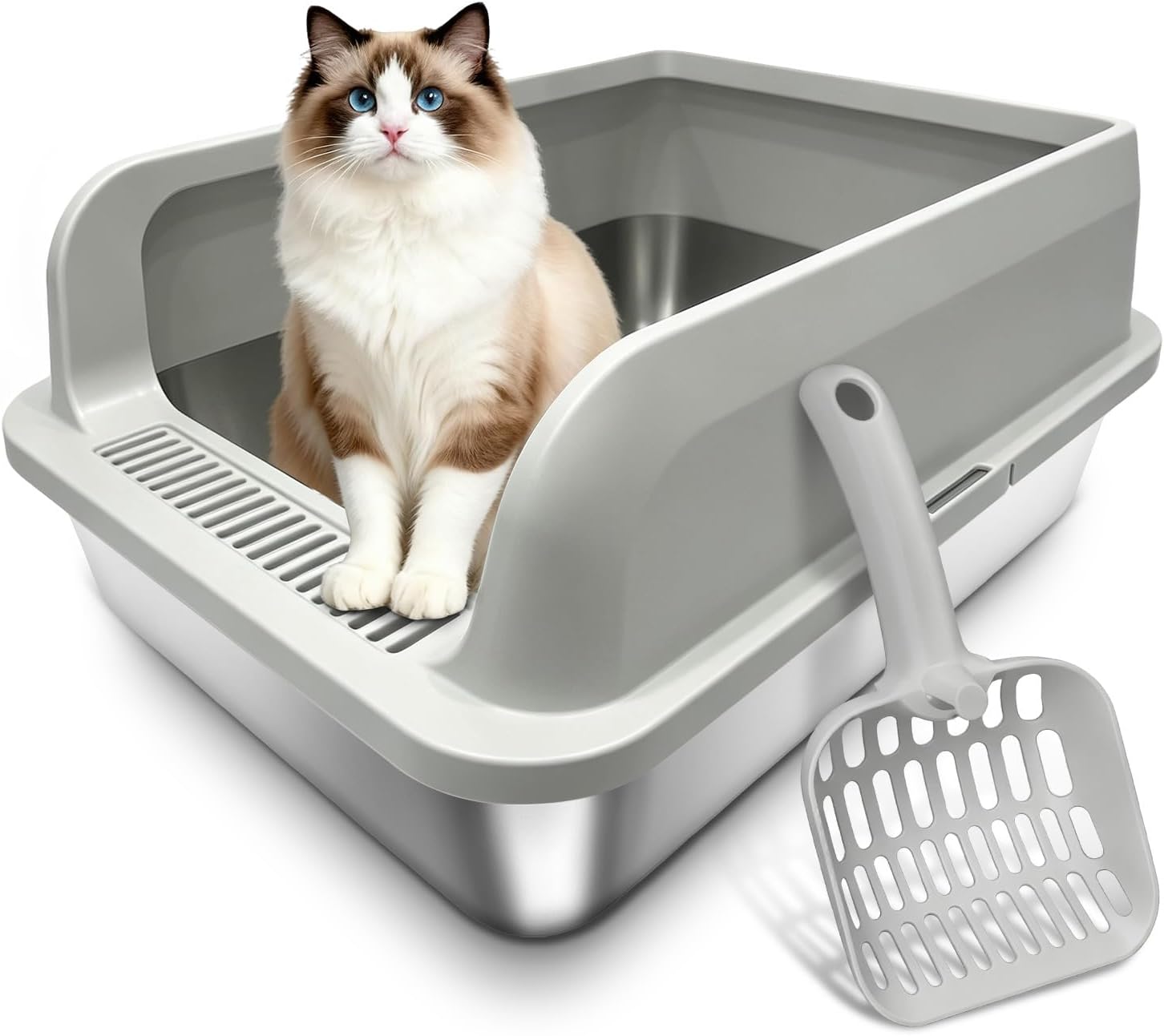 Detalle de Camvivid Cam-US-OTCLBox-abs-2-2 Stainless Steel Covered Litter Box, High Walls