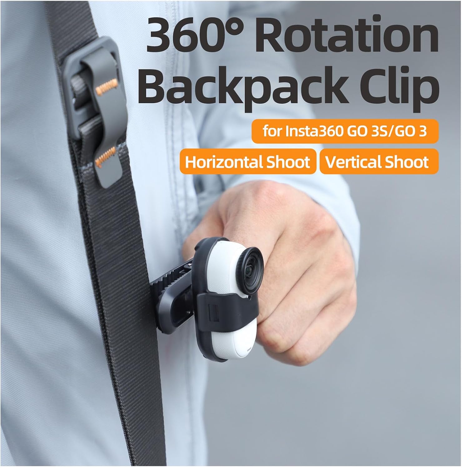 Thumbnail 1 de YUULNMOP 360° Rotation Backpack Hat Clip Mount for Insta360 Go 3/Go 3S