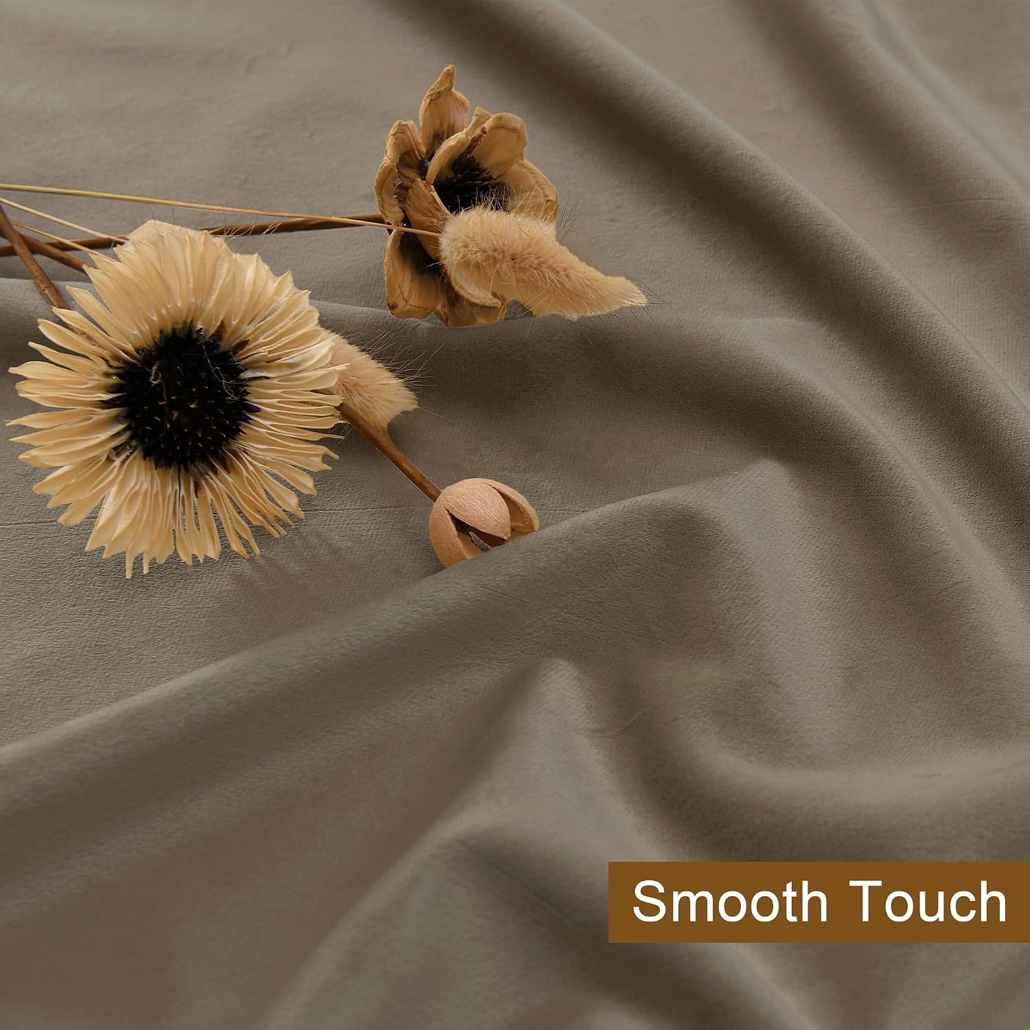 Thumbnail 3 de DWCN Rideau Velours 140x145cm Lot de 2 Taupe