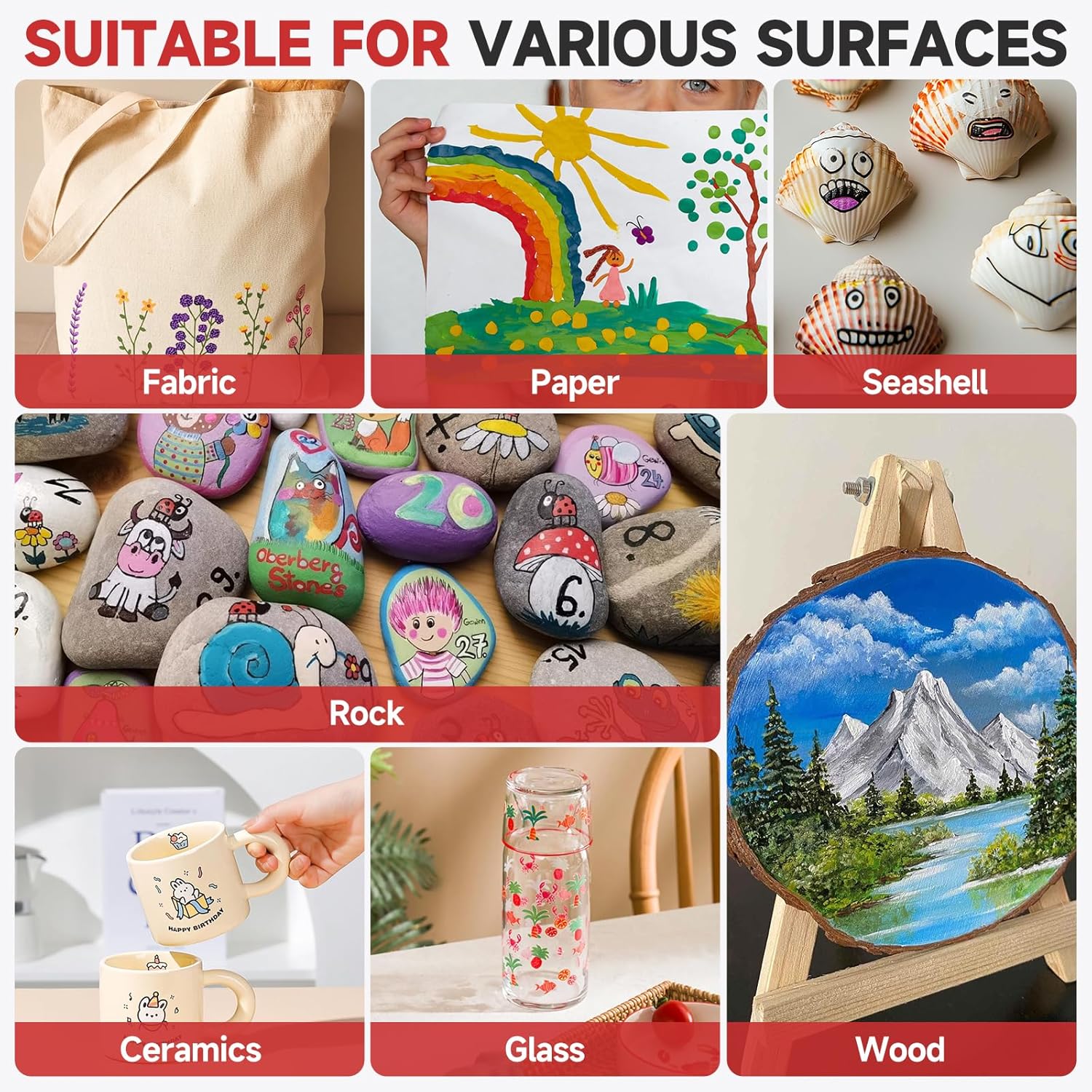 Thumbnail 6 de Acrylic Paint Markers: 120-Color Dual Tip Set for Rock, Glass, Wood, Ceramic and More