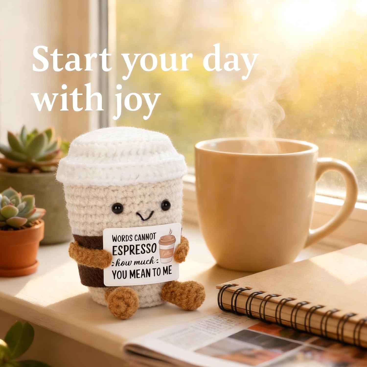 Thumbnail 2 de Bafiwu Crochet Espresso: Positive Coffee Cup Decor for Lovers of Fun and Fitted with a Smile