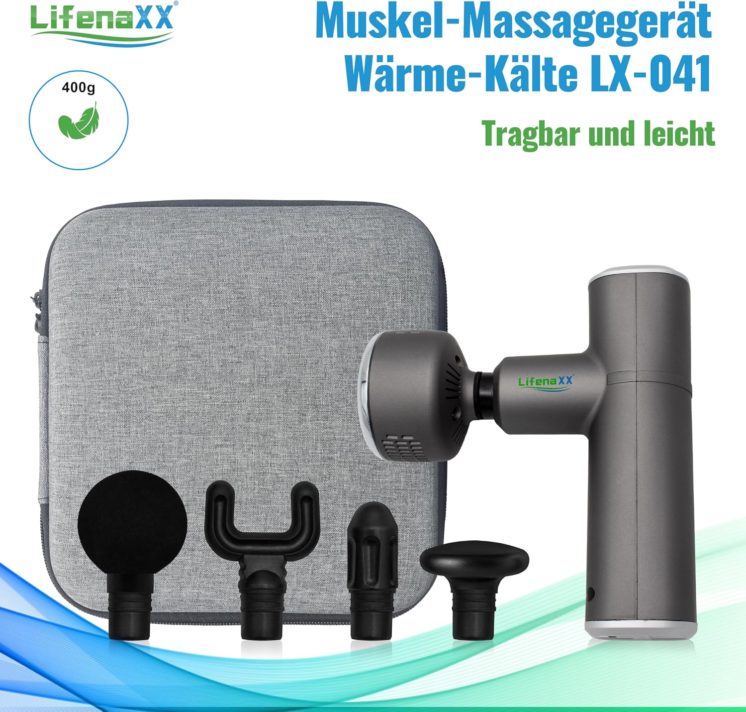 Thumbnail 2 de Lifenaxx Muskel-Massagegerät Wärme-Kälte-Therapie Pro LX-041 – Massagepistole mit Wärmefunktion, Kältefunktion und 6 Stufen