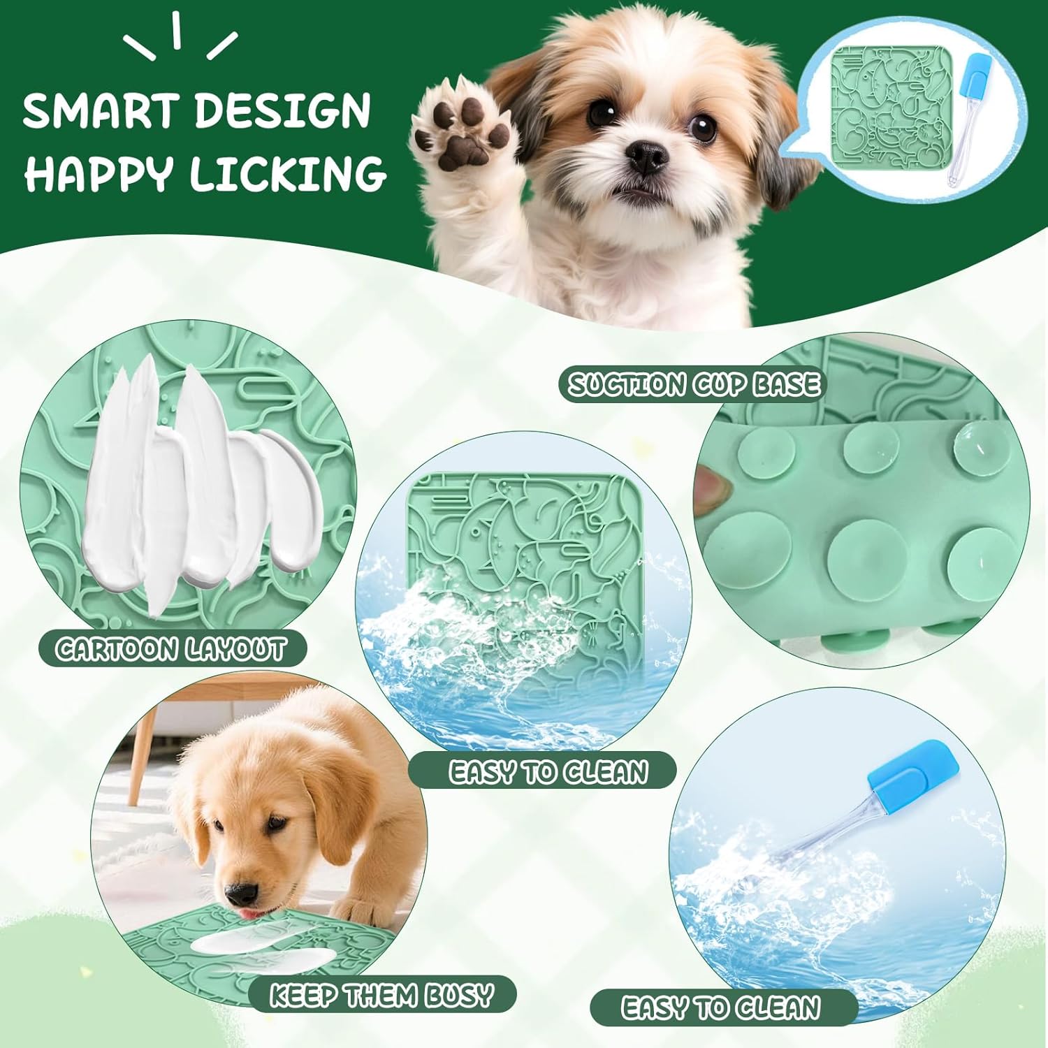 Detalle de Snuffle Mat for Dogs and Licky Mat with Suction Cups – 70x50 cm