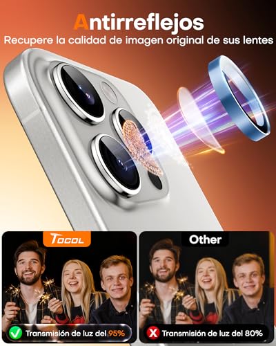 Thumbnail 4 de TOCOL Protection d'objectif iPhone 15 Pro Max