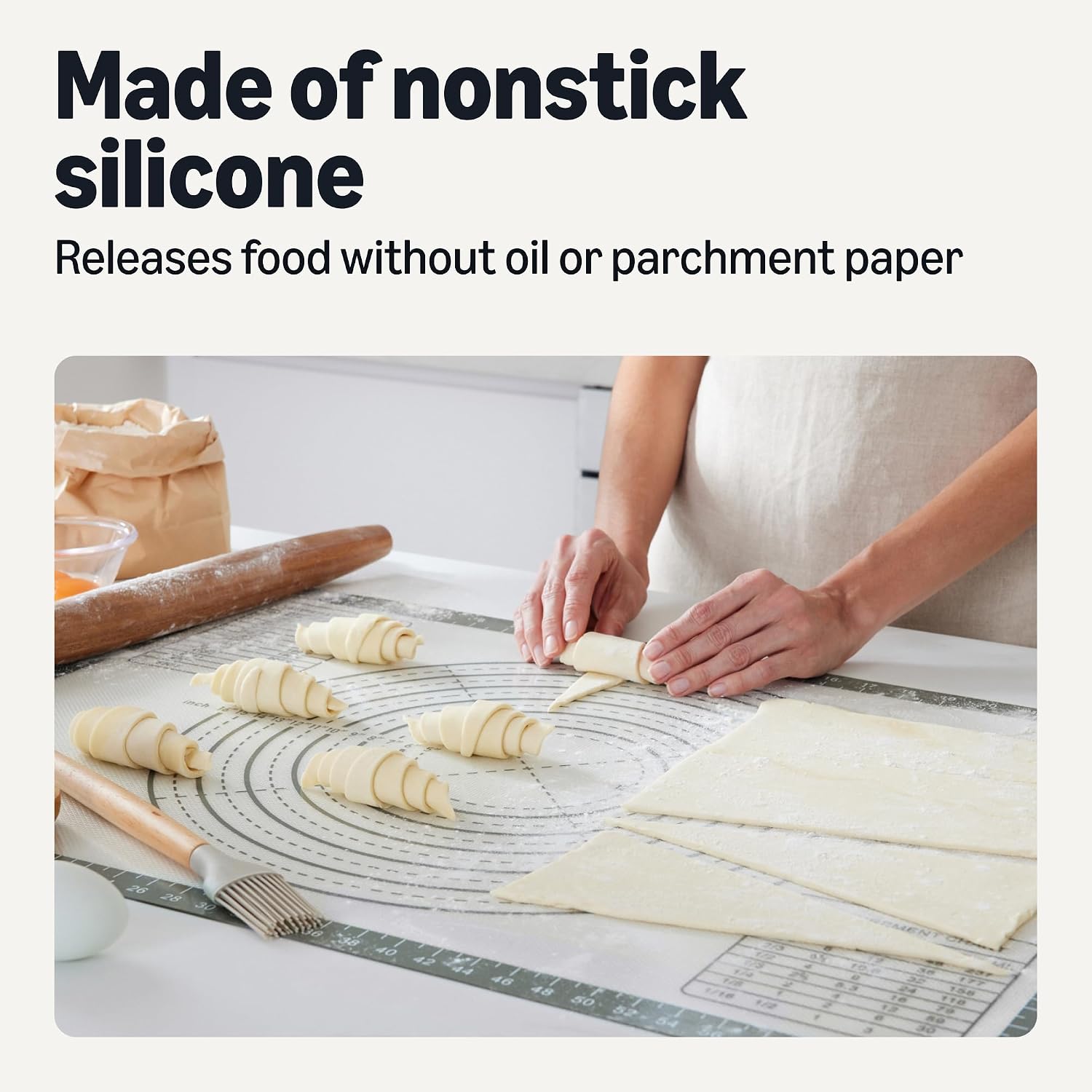 Detalle de Amazon Basics Nonstick Silicone Pastry Baking Mat with Measurements – Extra Large
