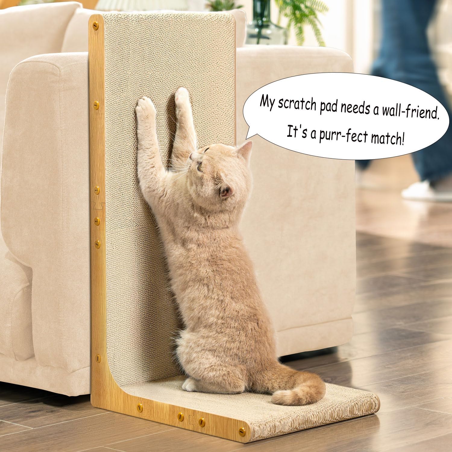 Detalle de Kratzbrett 66 cm L-Form für Katzen