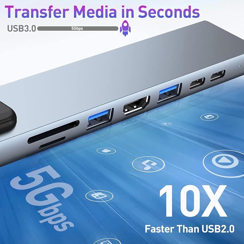 Thumbnail 4 de Moman Base de Carga USB C Hub 8 en 1 con 100 W PD