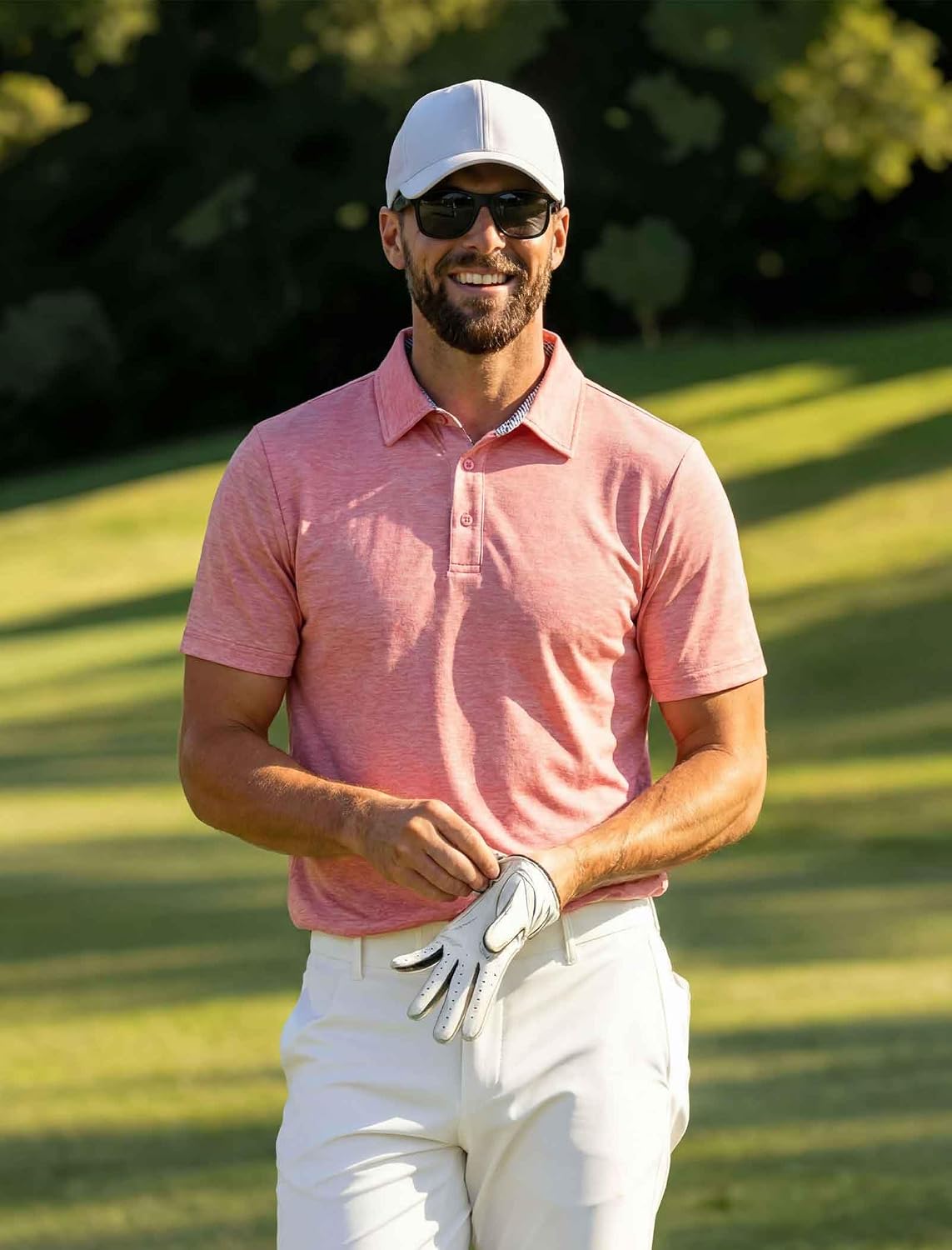 Detalle de EKLENTSON Men's Polo Shirts: Short Sleeve Quick-Dry Golf Top in a Classic 3-Button Polo