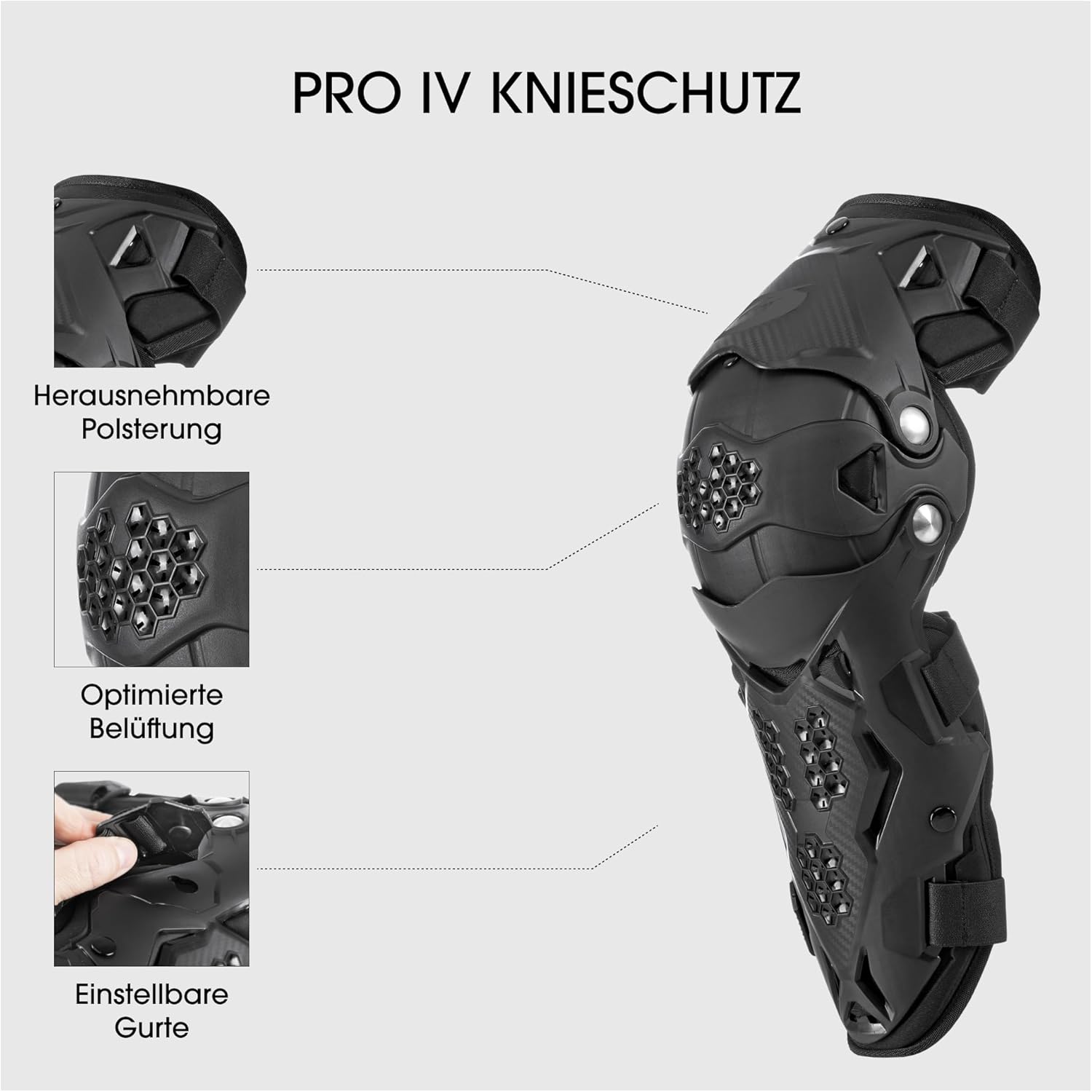 Thumbnail 2 de O'NEAL Protektorenhose PRO IV Knee Guard – Knie-/Oberschenkel-/Schienbeinschutz für Motocross und Enduro