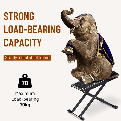 Thumbnail 3 de CAHAYA Guitar Footstool with Anti-Slip Rubber: Foldable, Height Adjustable, CY0337