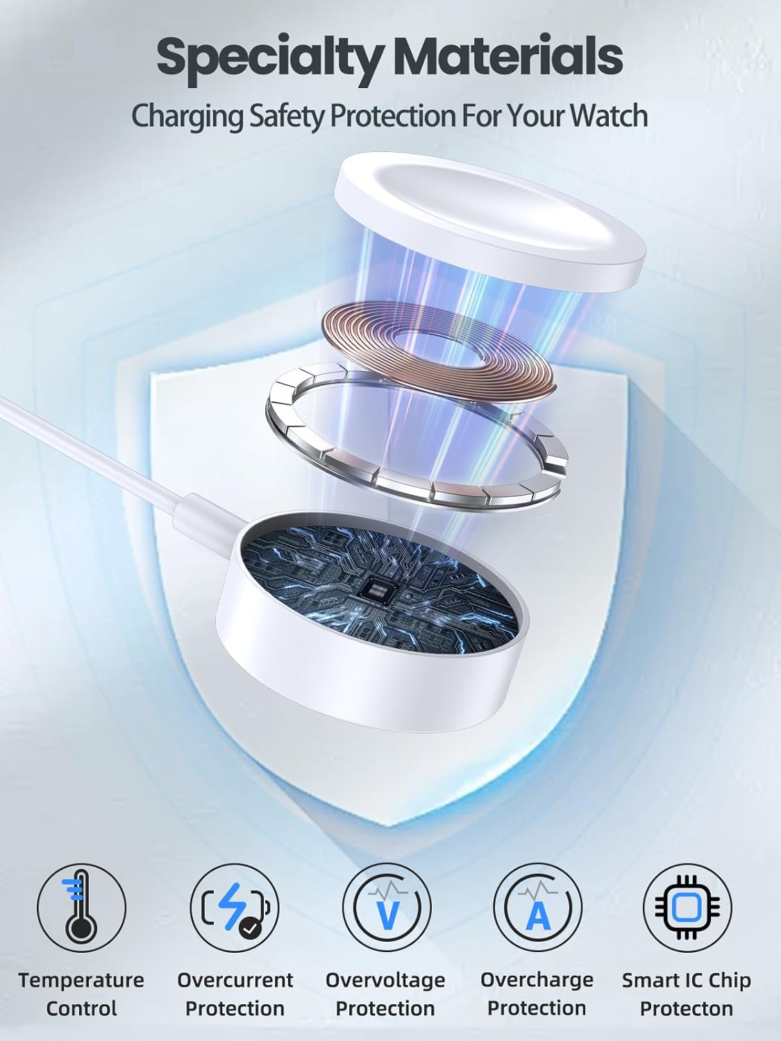 Thumbnail 2 de Dual Watch Charger Cable for Apple Watch (Magnetic Wireless) – Portable iWatch Charging Lead (Adapter Not Included)