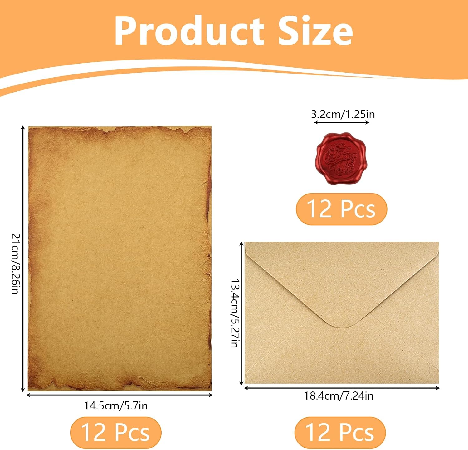 Detalle 2 de Vintage Briefpapier Set 40-teilig mit Umschlag A5