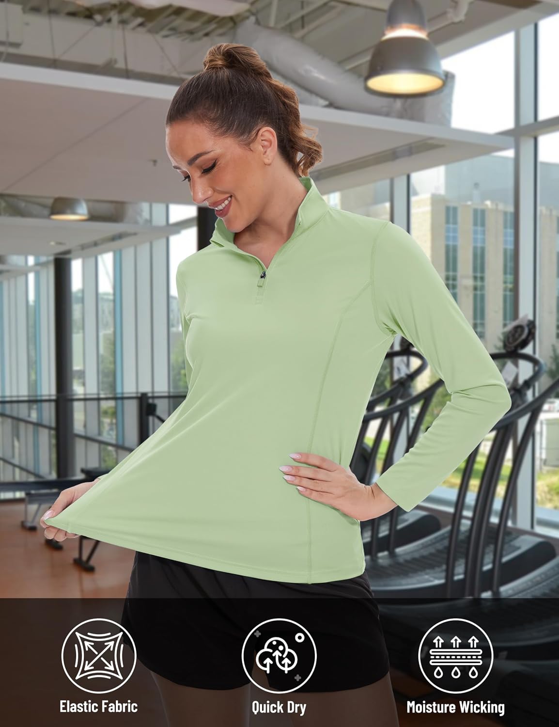 Thumbnail 3 de TACVASEN UPF 50+ long sleeve 1/4 zip top