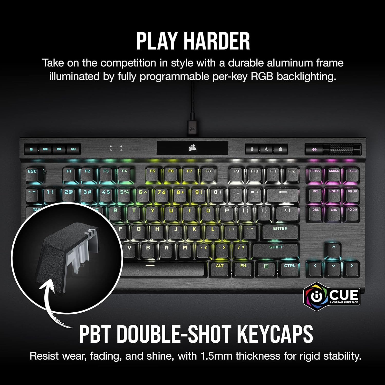 Thumbnail 5 de Corsair K70 RGB TKL Champion Series Optical-Mechanical Keyboard (UK Layout)