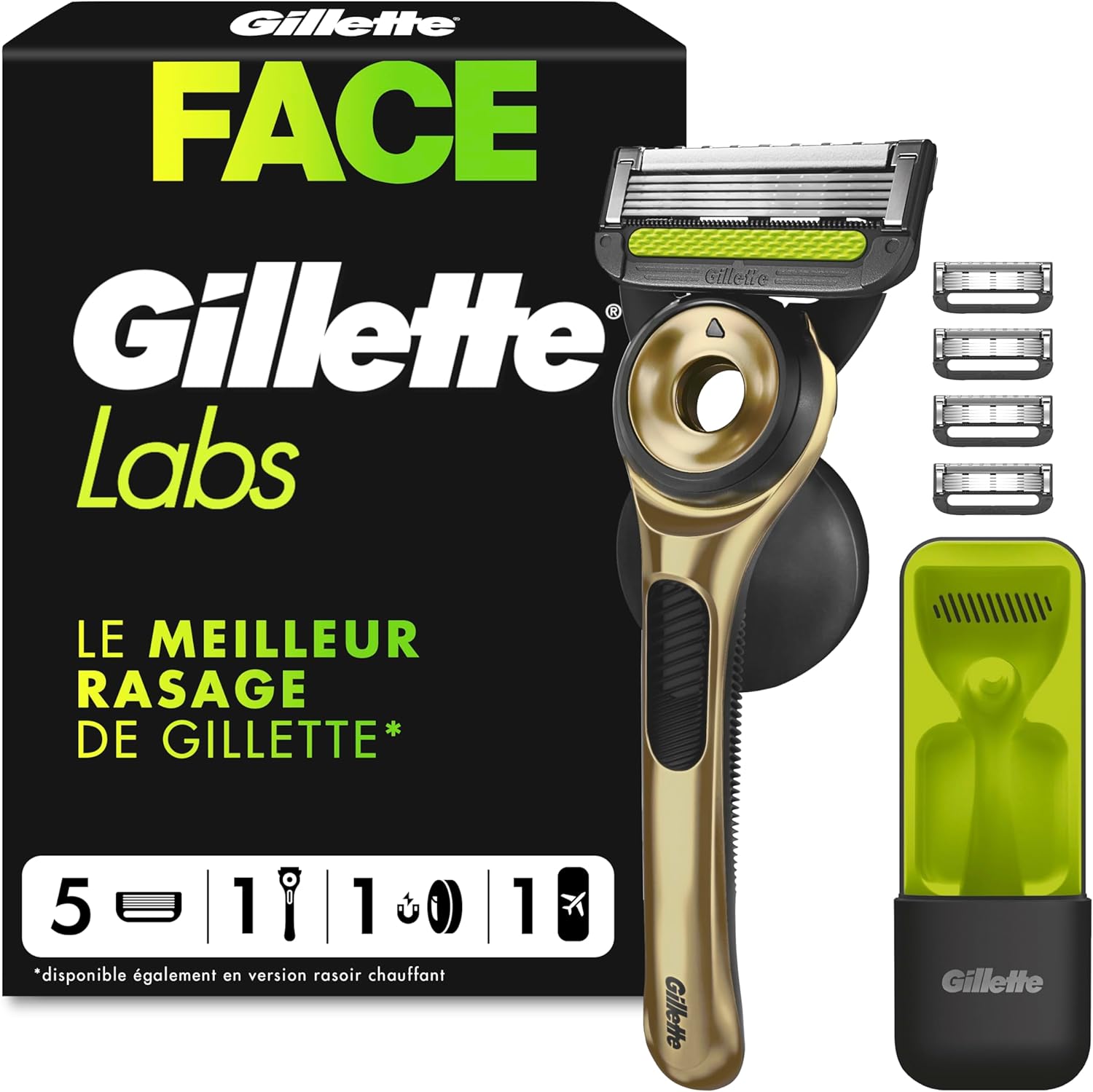 Detalle de Gillette Labs Rasoir homme Champion Gold avec 5 cartouches