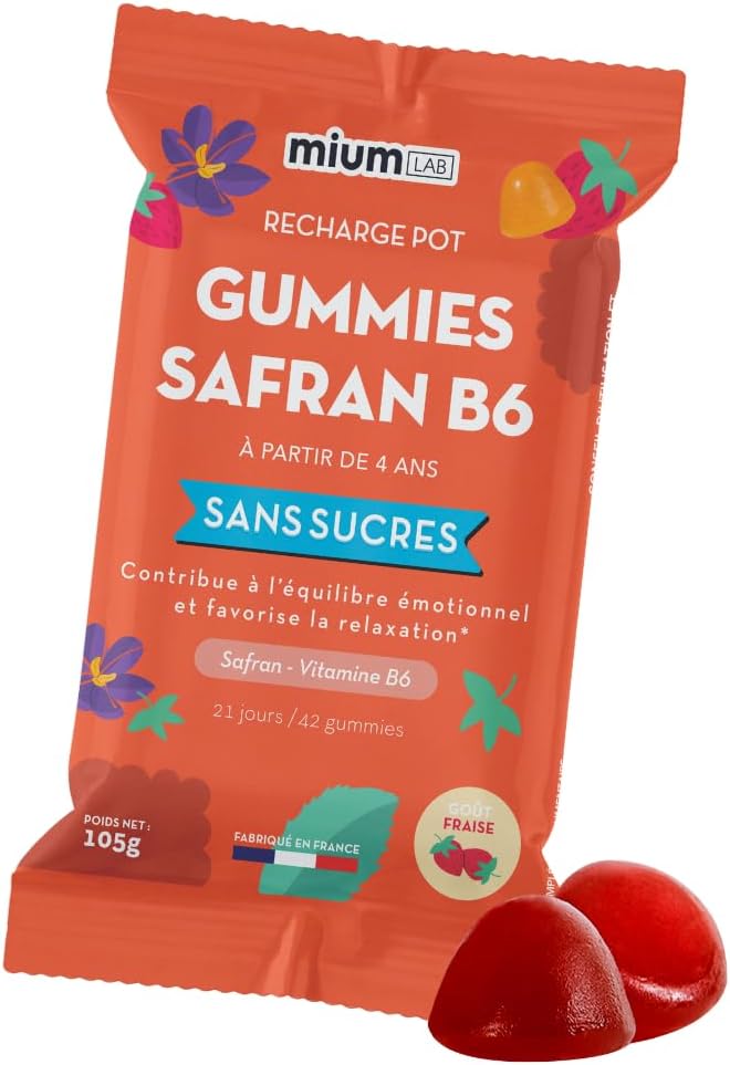 Thumbnail 6 de Mium Lab Gummies Safran B6 (40 mg) – Complément alimentaire sans sucres, enfants dès 4 ans & adultes