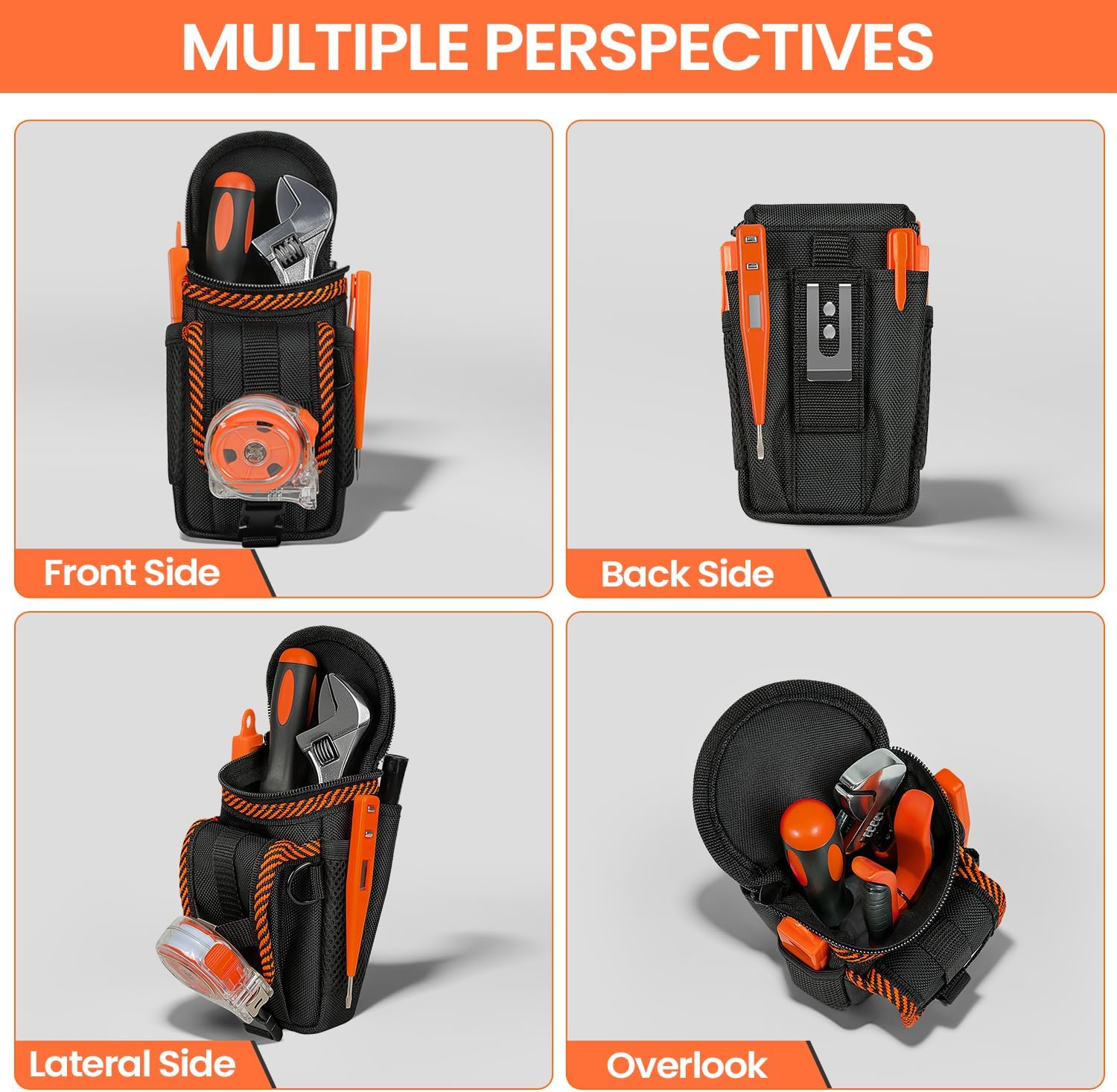 Detalle 2 de TUFFWORX Small Tool Pouch with Belt Clip — Compact, Durable Utility Bag
