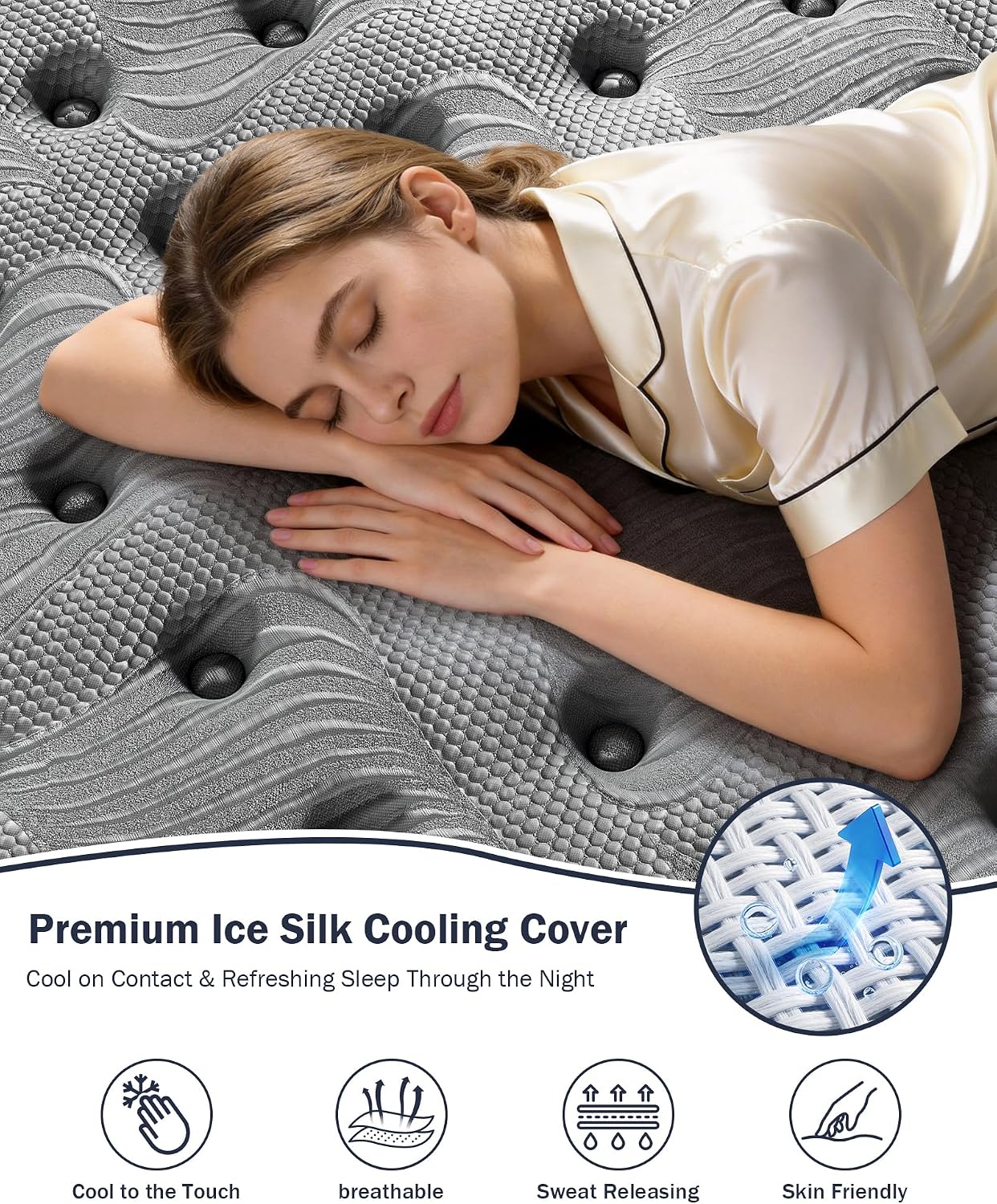 Detalle de REGOSS RG12M-14 Queen-Firm-1 14-Inch Firm Hybrid Queen Mattress